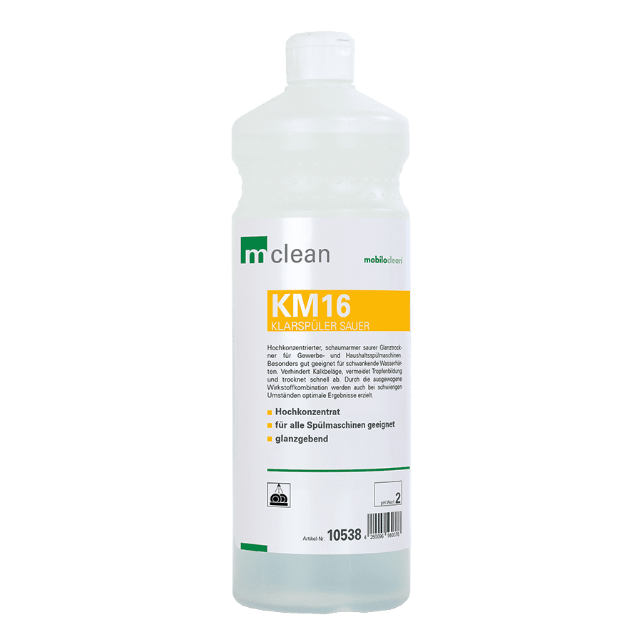 mclean KM16 Klarspülerflasche m clean KM16 Klarspüler in Flasche mit sichtbarem Etikett