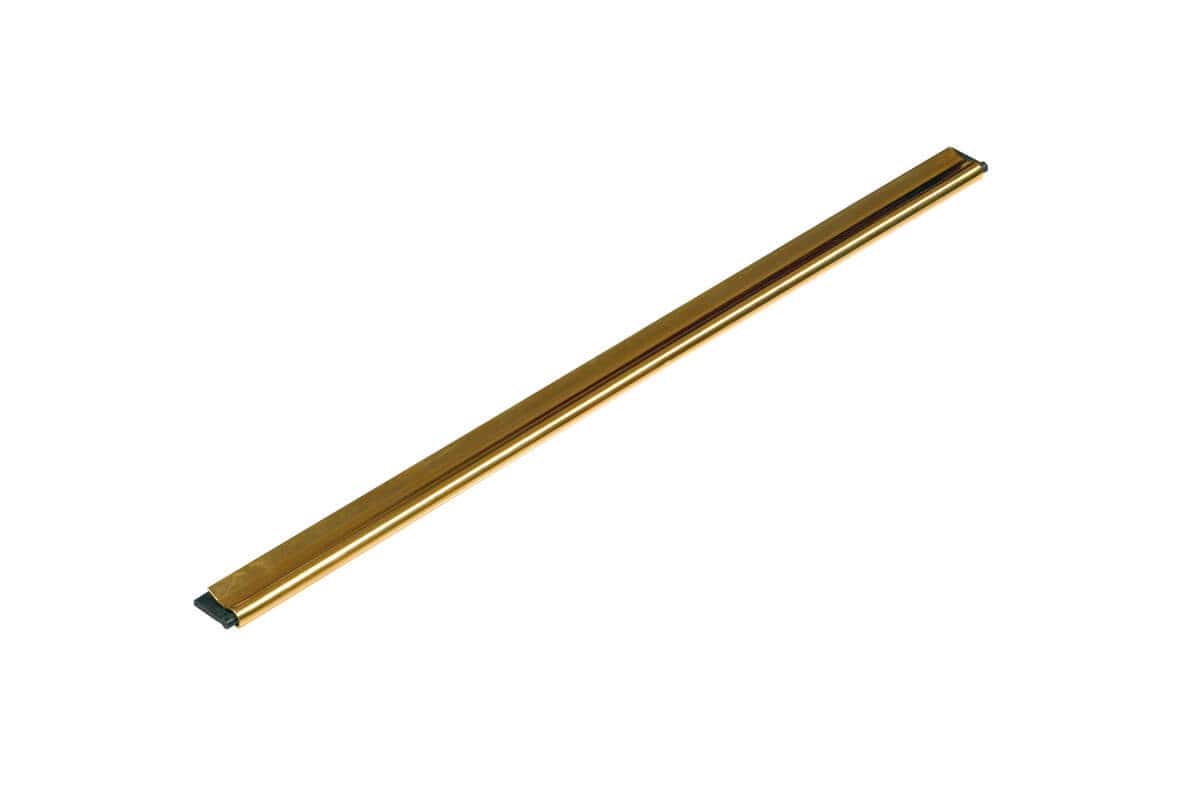 Goldene Rakelklinge für die Fensterreinigung Goldfarbener Abzieher für Fensterreinigungsgeräte, die in der professionellen Gebäudewartung und Glasreinigung eingesetzt werden