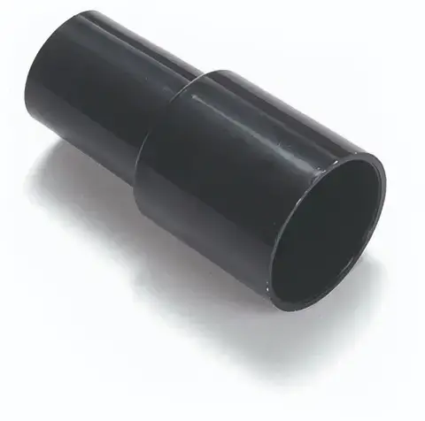 Staubsaugerschlauchadapter Schwarzer Staubsaugerschlauchadapter aus Kunststoff mit zwei unterschiedlichen Durchmessern zum Anschluss professioneller Reinigungsgeräte