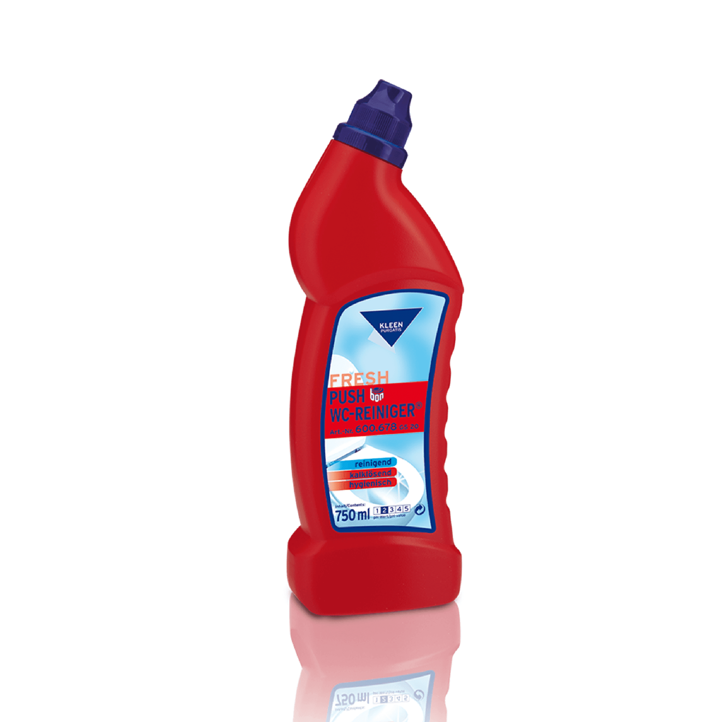 Kleen Purgatis Toilettenreiniger 750 ml Kleen Purgatis WC-Reiniger in einer roten 750-ml-Flasche mit blauem Verschluss für professionelle Sanitärreinigungsanwendungen