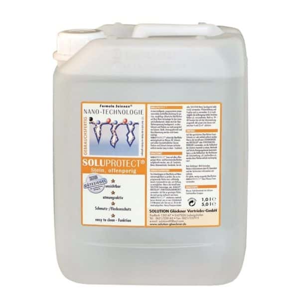 SOLUPROTECT® Reinigungsmittel im Kanister für offenen Stein mit schmutzabweisender Funktion SOLUPROTECT® Reinigungsmittel im Kanister für offenen Stein mit schmutzabweisender Funktion