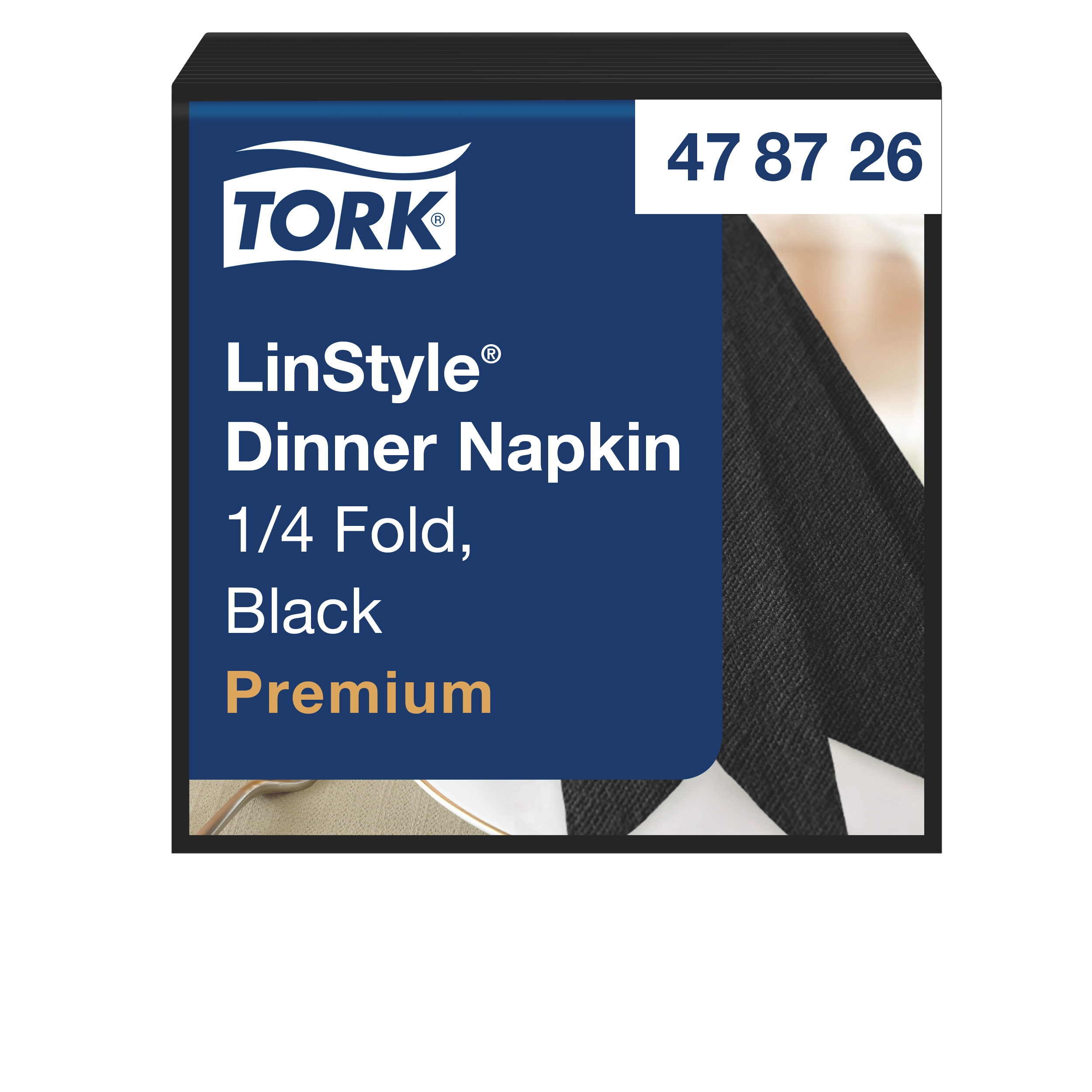 Tork LinStyle® Dinnerservietten Schwarz – 1/4-Falz