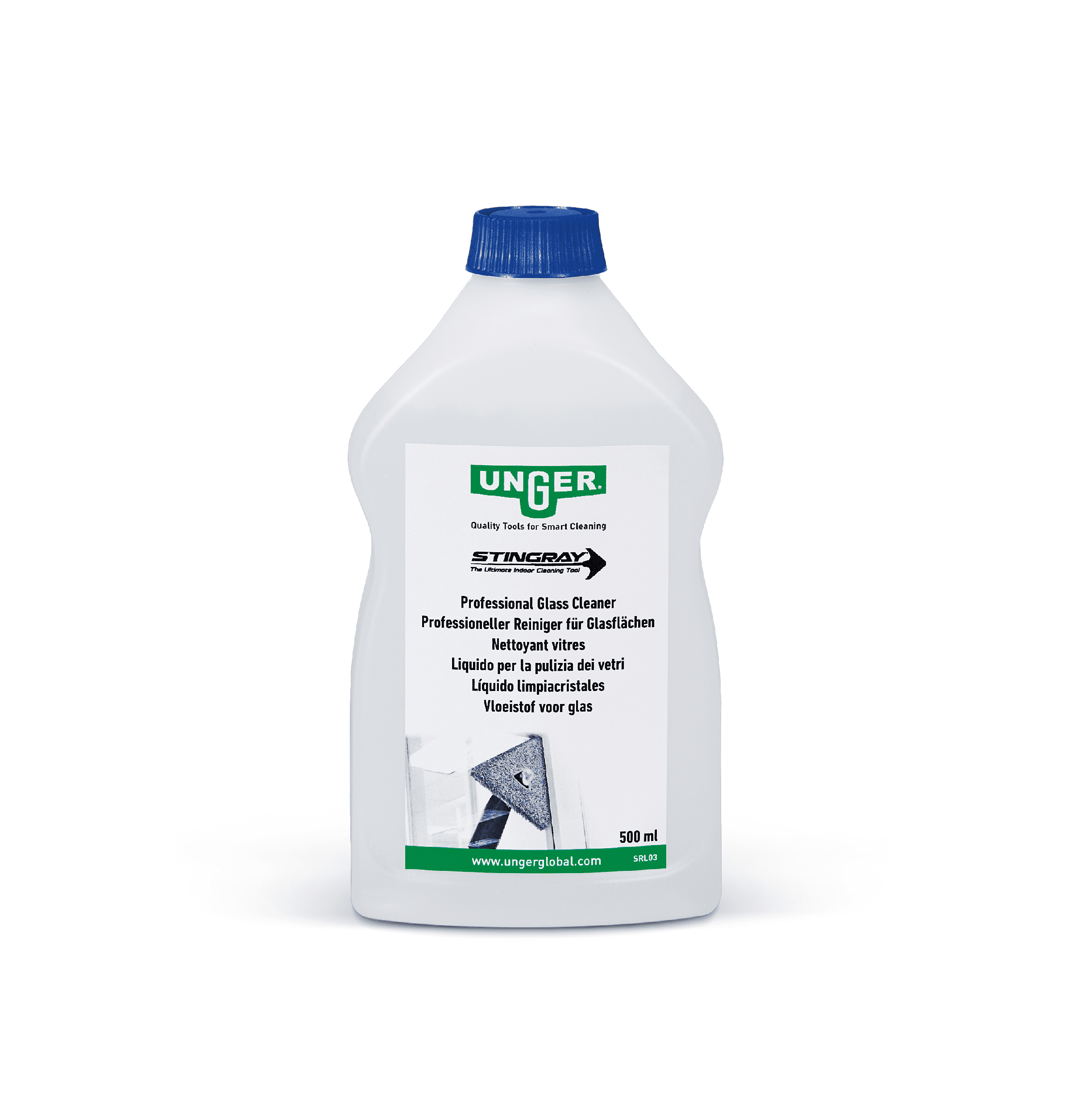 Unger Stingray Professioneller Glasreiniger 500 ml Unger Stingray Professional Glass Cleaner Flasche mit Etikett, 500 ml.