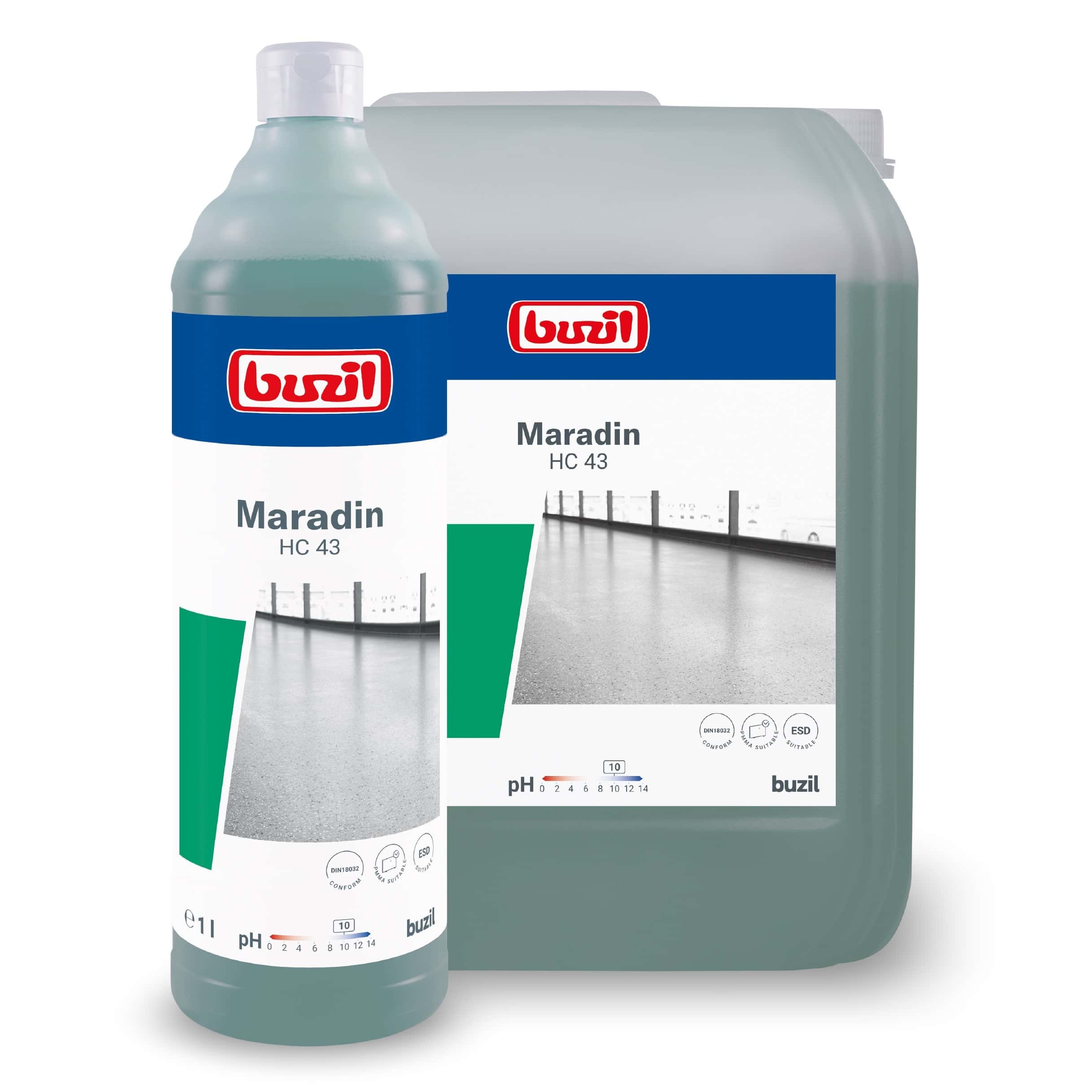 Buzil Maradin HC 43 Reinigungsmittel in Flasche und Kanister für professionelle Bodenreinigung Buzil Maradin HC 43 Reinigungsmittel in Flasche und Kanister für professionelle Bodenreinigung