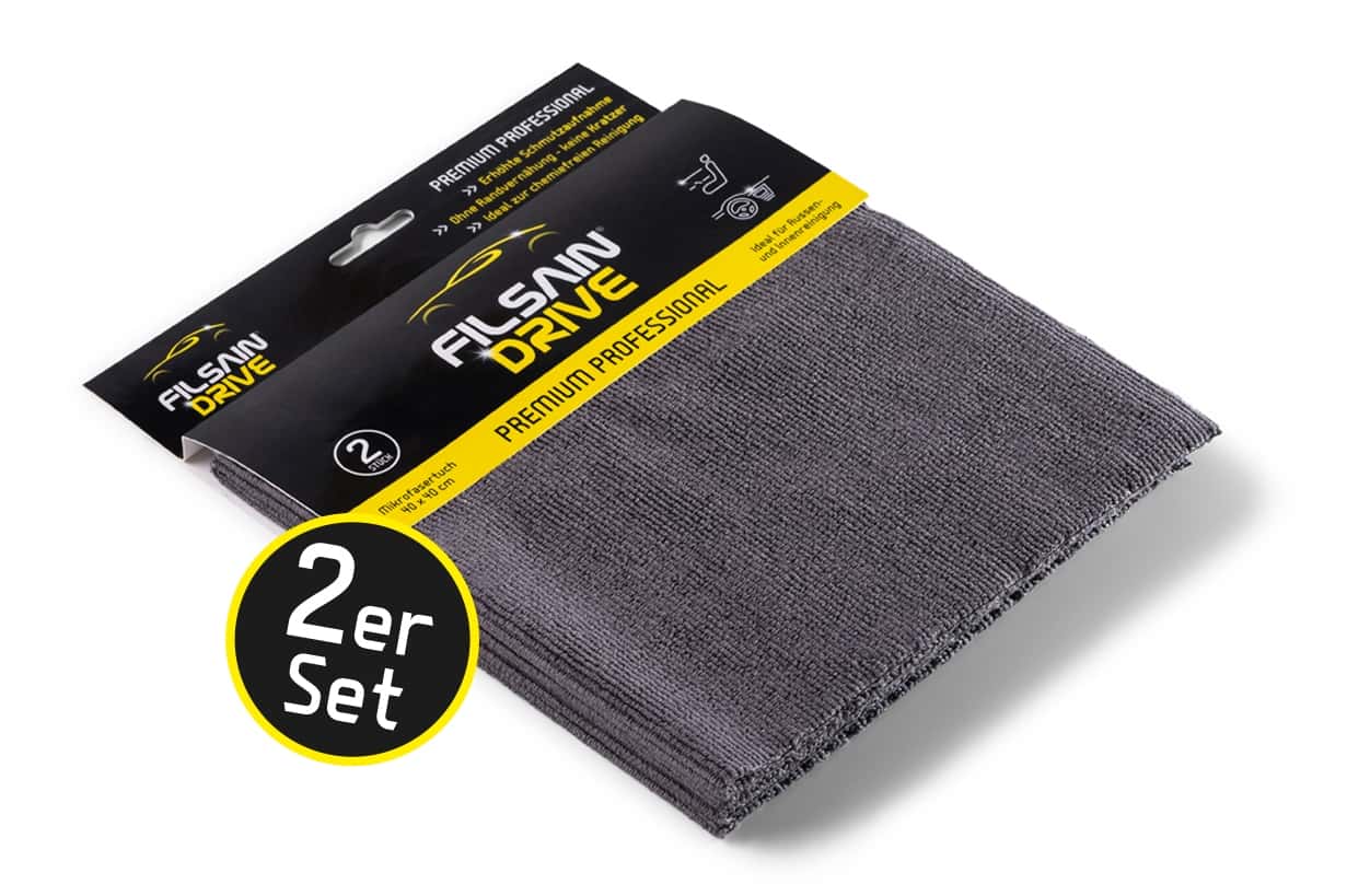 Filsain Drive Premium Professional Mikrofasertuch 2er Set in Grau für die Fahrzeug- und Gewerbereinigung Filsain Drive Premium Professional Mikrofasertuch 2er Set in Grau für die Fahrzeug- und Gewerbereinigung