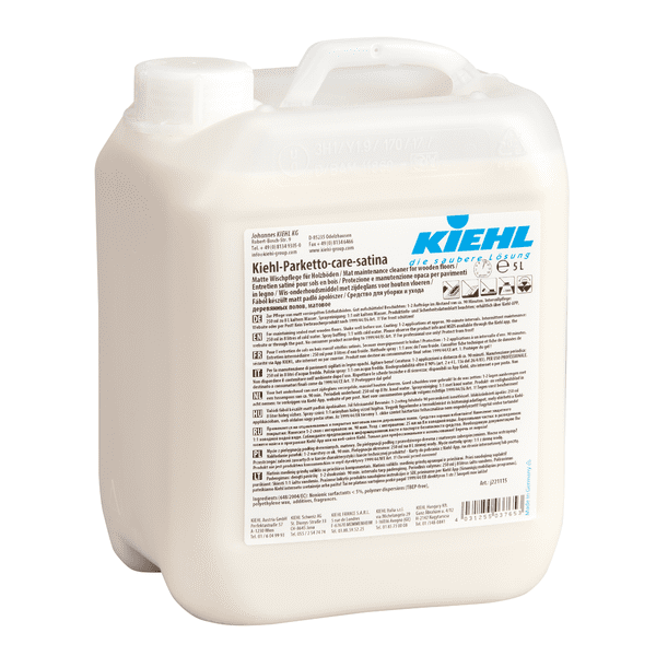Kiehl Parketto Care Satina 5 Liter Kanister Kiehl Parketto Care Satina Bodenreiniger im 5-Liter-Kanister für die professionelle Holzbodenpflege und -pflege