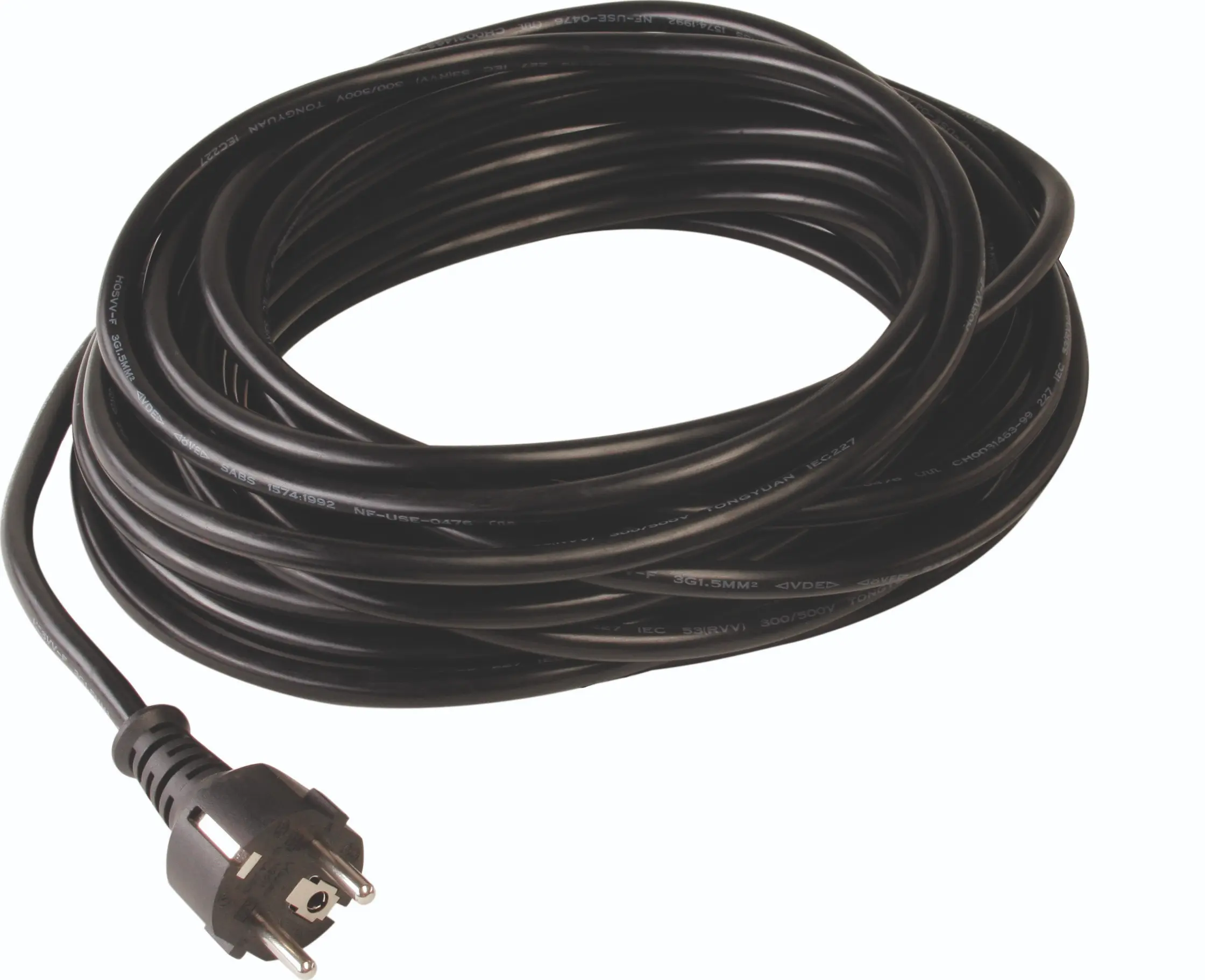Schwarzes Numatic-Stromkabel Schwarzes Numatic-Stromkabel mit Spirale und geerdetem Standardstecker.