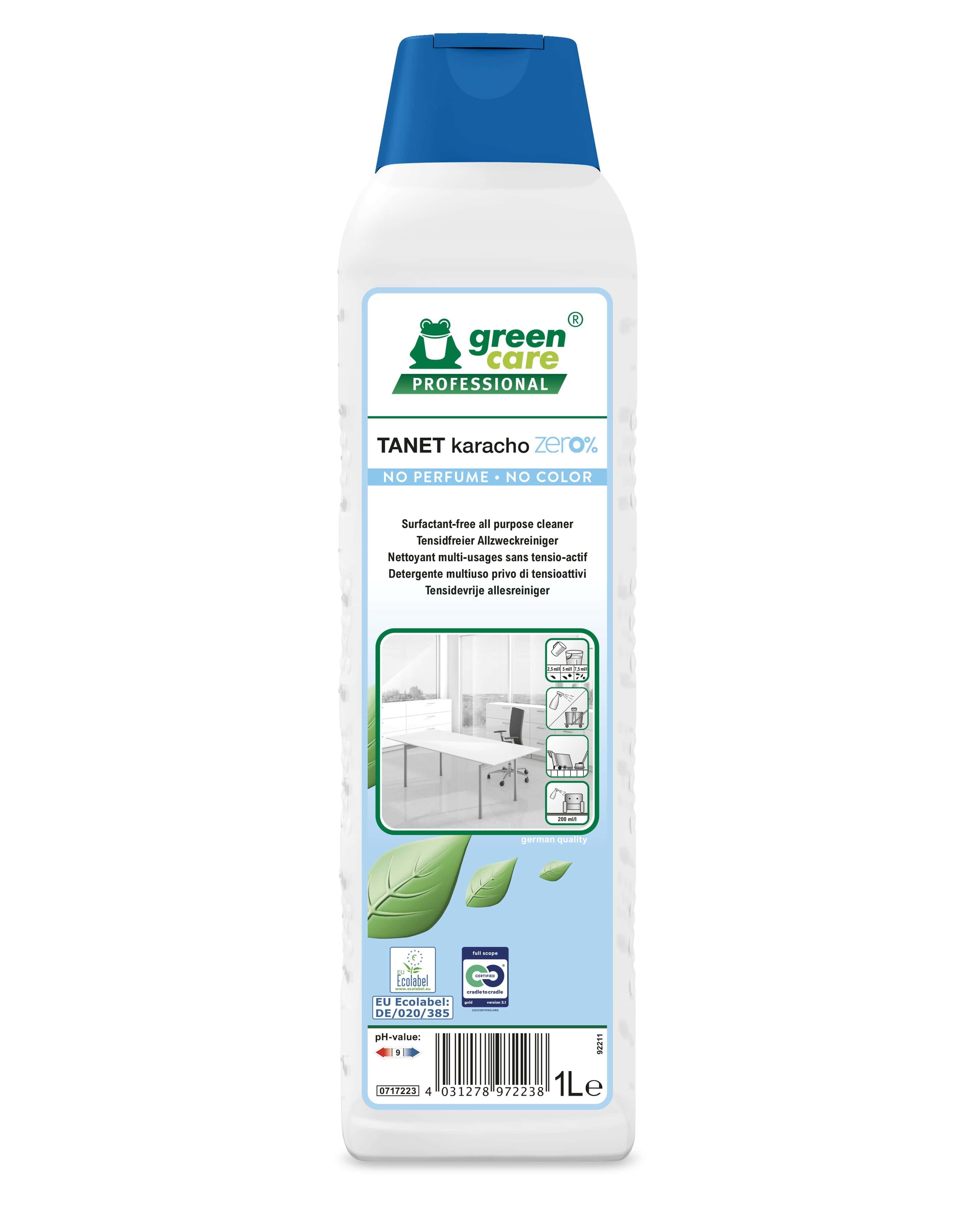 Green Care Professional Tanet Karacho Allzweckreiniger Green Care Professional Tanet Karacho Allzweckreiniger in der 1-Liter-Flasche für die professionelle Oberflächenreinigung