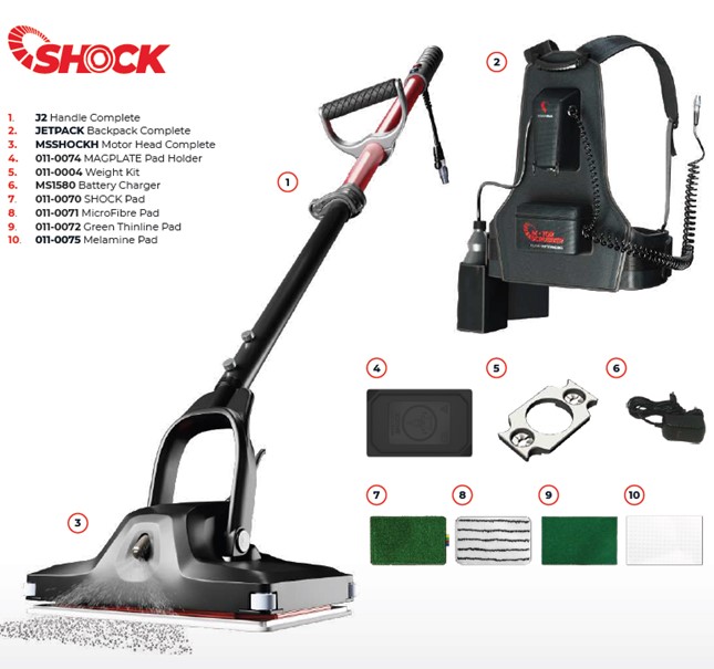 Motorscrubber SHOCK Starter-Kit mit Rucksack