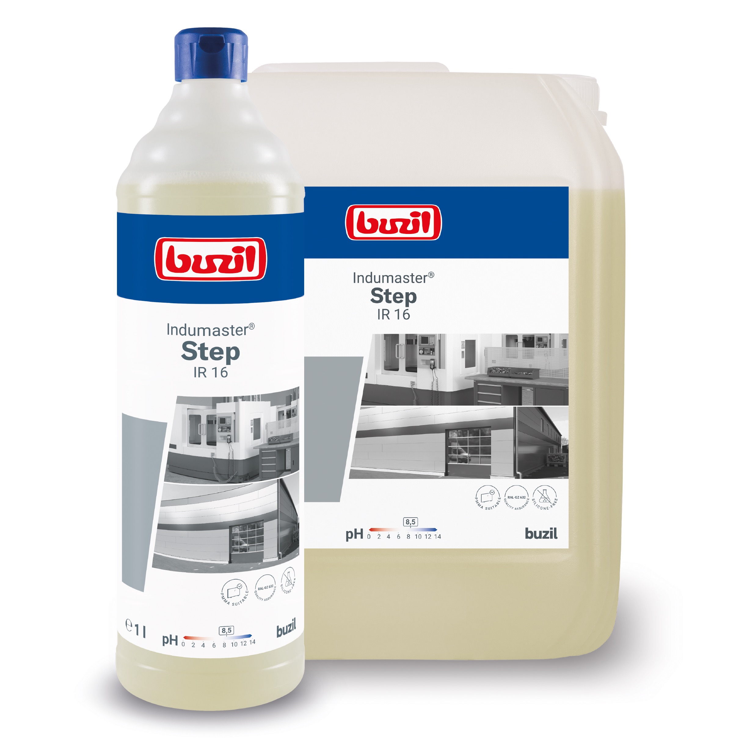 Buzil Indumaster Step IR 16 Reinigungsmittel in Flasche und Kanister für professionelle Reinigung
