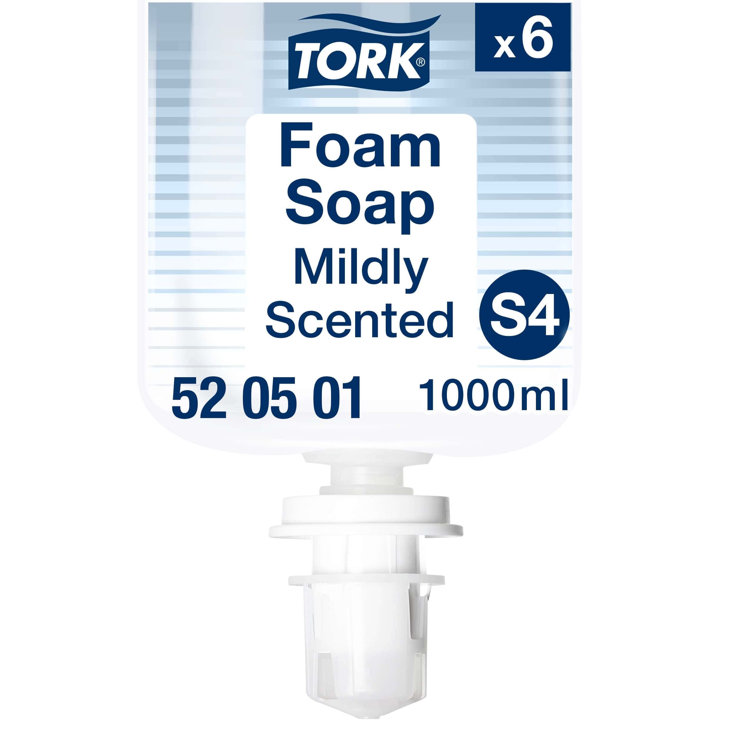 Tork Schaumseife S4 Nachfüllpackung 1000 ml Tork Schaumseifen-Nachfüllflasche für S4-Spendersystem mit 1000 ml Fassungsvermögen für professionelle Hygiene und Händewaschen
