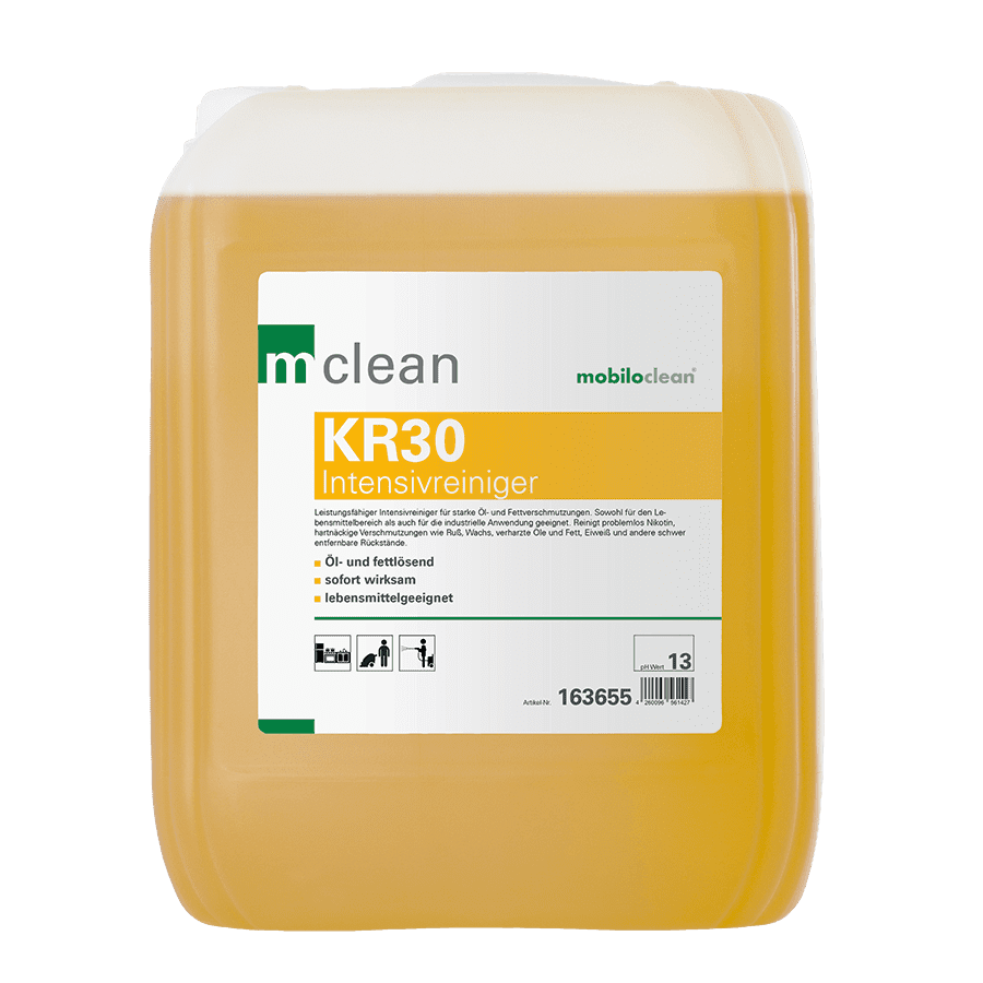 Mclean KR30 Intensivreiniger-Kanister Mclean KR30 Intensivreiniger im gelben Kanister mit weißem Etikett für professionelle industrielle Reinigungsanwendungen