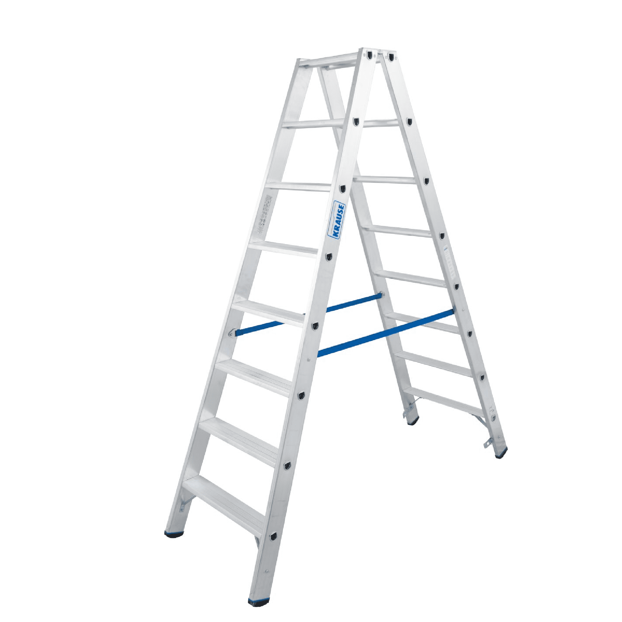 STABILO Profi-Stehleiter STABILO Profi-Stehleiter mit 8 Stufen und blauem Sicherheitsbügel.