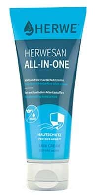 HERWESAN ALL-IN-ONE Hautschutzcreme in blauer Tube, abdruckfrei, für wechselnde Arbeitsstoffe, Hautschutz vor der Arbeit HERWESAN ALL-IN-ONE Hautschutzcreme in blauer Tube, abdruckfrei, für wechselnde Arbeitsstoffe, Hautschutz vor der Arbeit