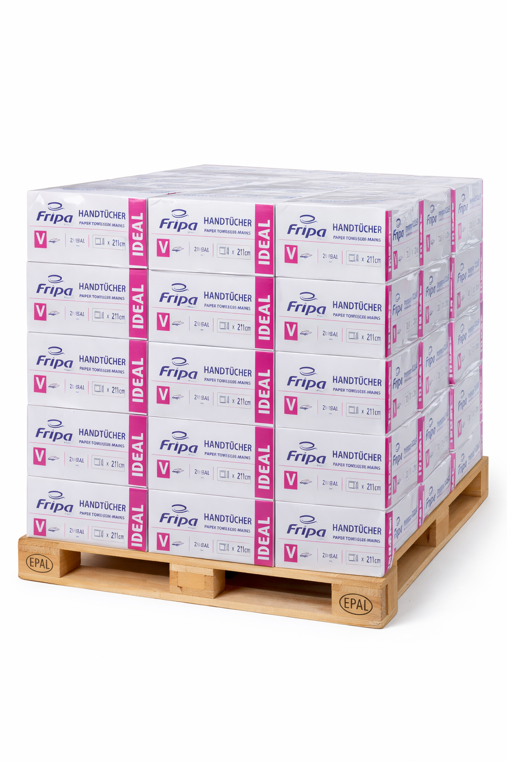Papierhandtücher 1-lagig V-Falz hochweiß – Palette (28 Karton)