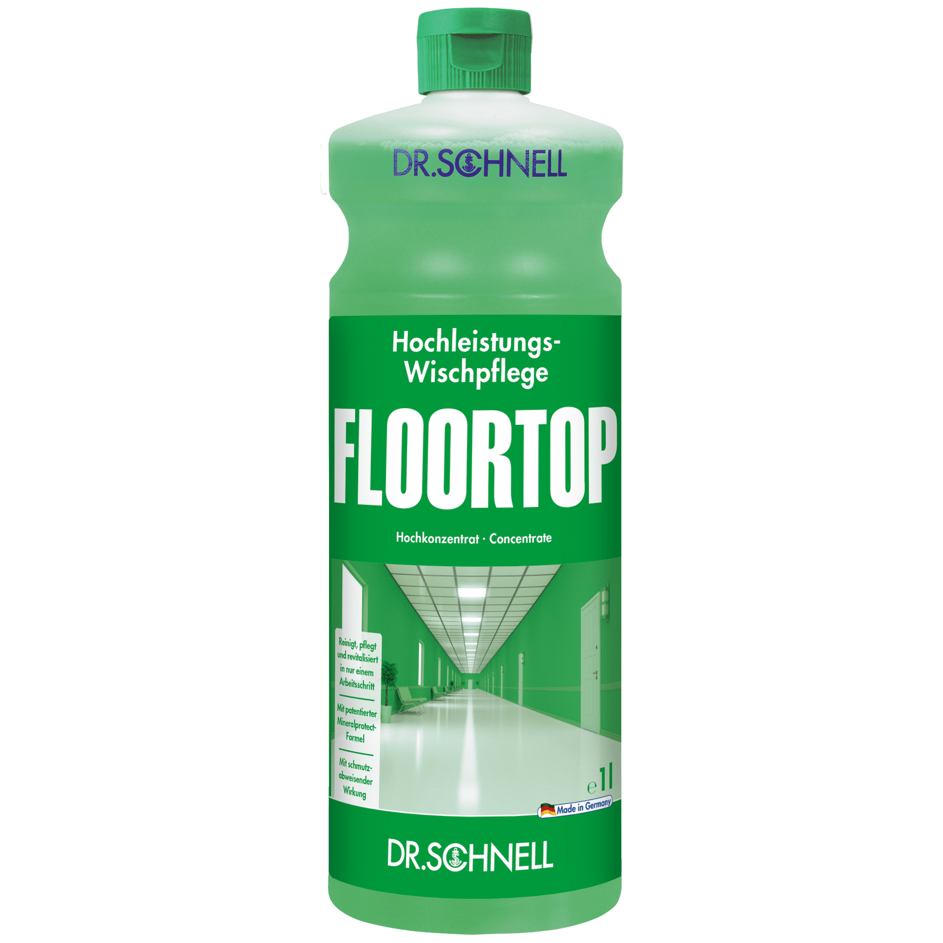 Dr. Schnell Floortop Bodenreiniger Dr. Schnell Floortop Bodenreiniger in der 1-Liter-Flasche für die professionelle Bodenreinigung und Gebäudeinstandhaltung