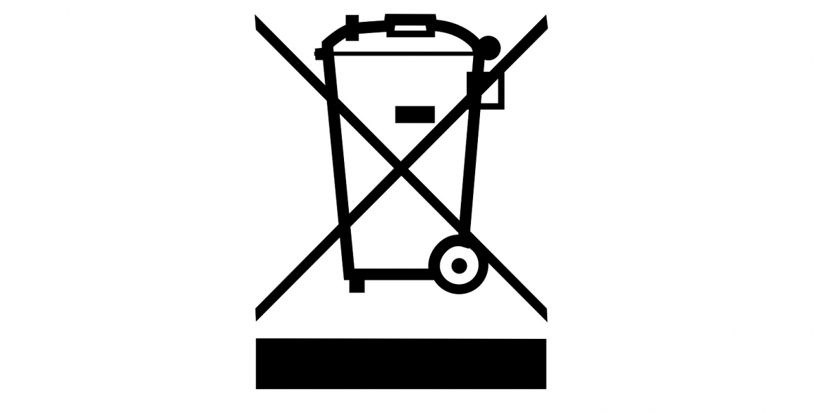 Symbol: durchgestrichene Mülltonne – Elektroaltgeräte nicht im Hausmüll entsorgen