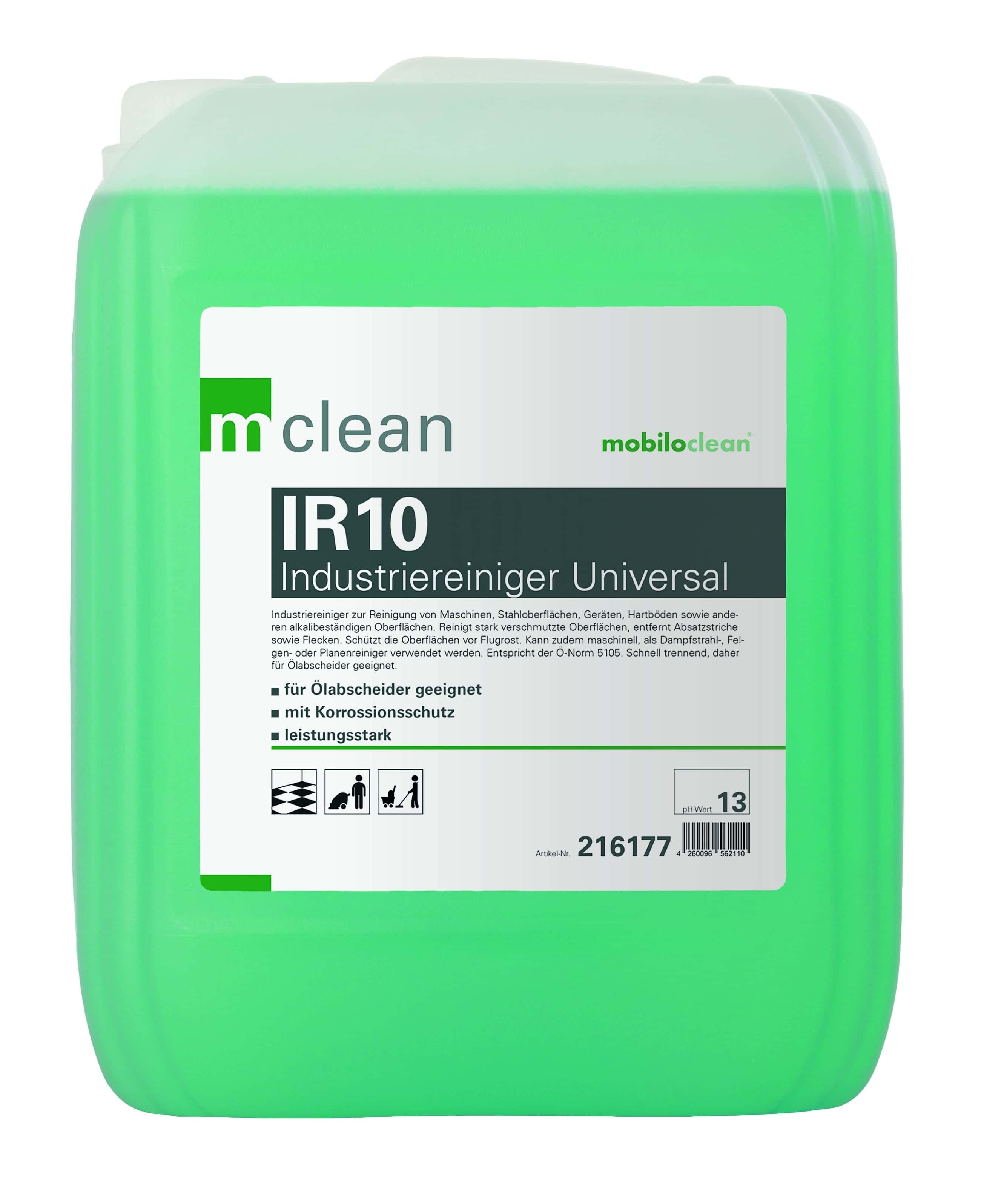 mclean IR10 Universal-Reinigerkanister mclean IR10 Universalkanister für industrielle Reinigung mit Etikett.