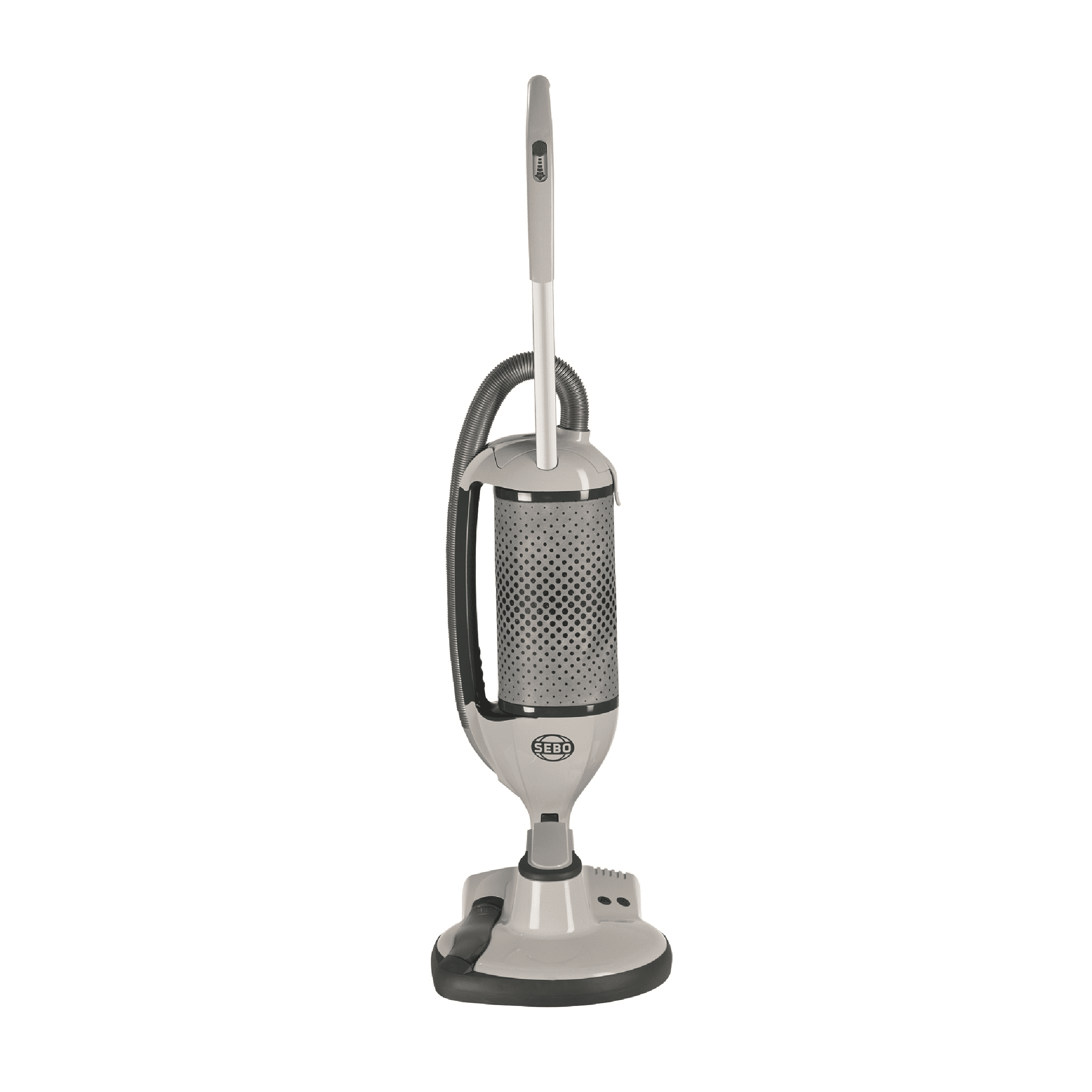 Grauer Sebo Staubsauger mit langem Griff und Saugschlauch, ideal für die professionelle Bodenreinigung in der Gewerbe- und Gebäudereinigung. Grauer Sebo Staubsauger mit langem Griff und Saugschlauch, ideal für die professionelle Bodenreinigung in der Gewerbe- und Gebäudereinigung.