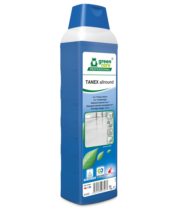 Green Care Professional Tanex Allround-Reiniger Green Care Professional Tanex Allroundreiniger in der blauen 1-Liter-Dosierflasche für professionelle Bodenreinigungsaufgaben