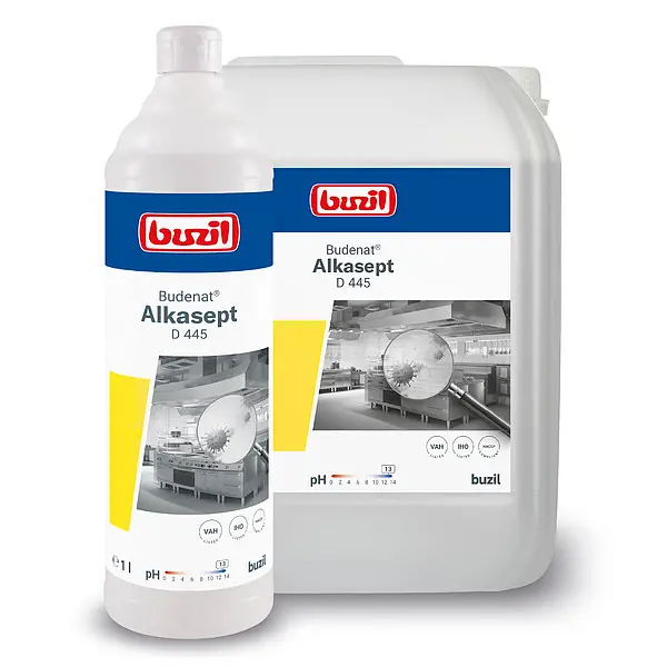 Buzil Budenat Alkasept D 445 in Flasche und Kanister für professionelle Reinigung Buzil Budenat Alkasept D 445 in Flasche und Kanister für professionelle Reinigung