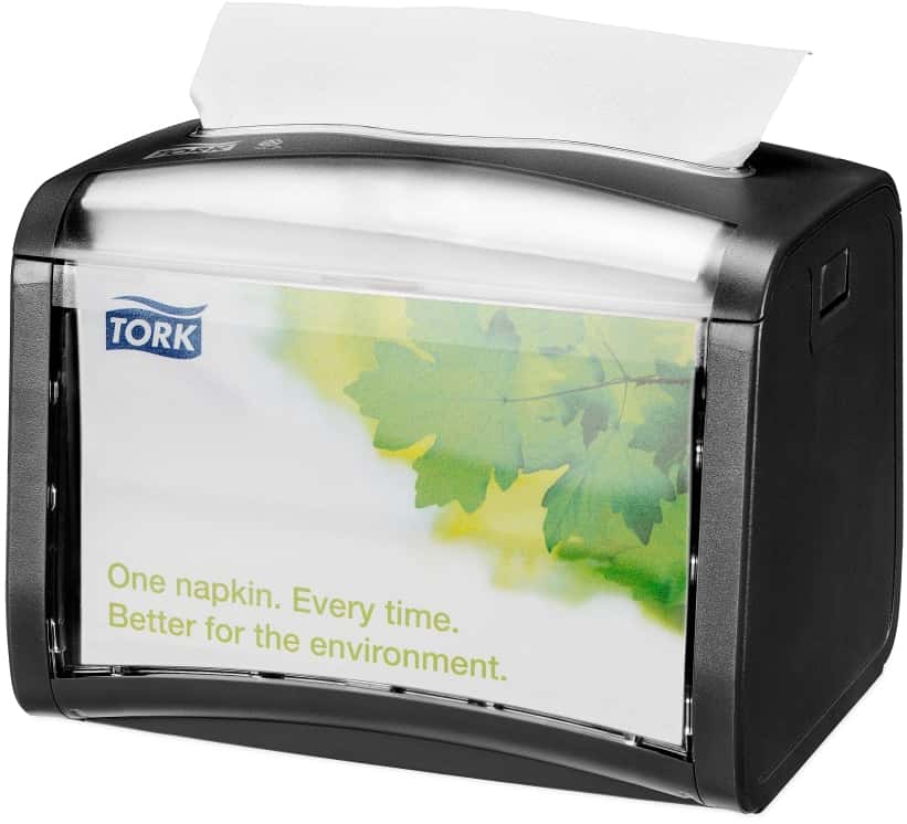 Tork Serviettenspender mit Blattdesign Tork Serviettenspender mit Blattdesign und sichtbarer Serviette