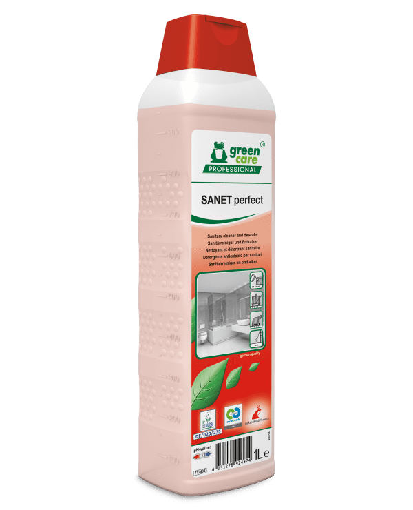 Green Care Professional Sanet Perfect Sanitärreiniger Green Care Professional Sanet perfekter Sanitärreiniger in der 1-Liter-Dosierflasche für die professionelle Badreinigung