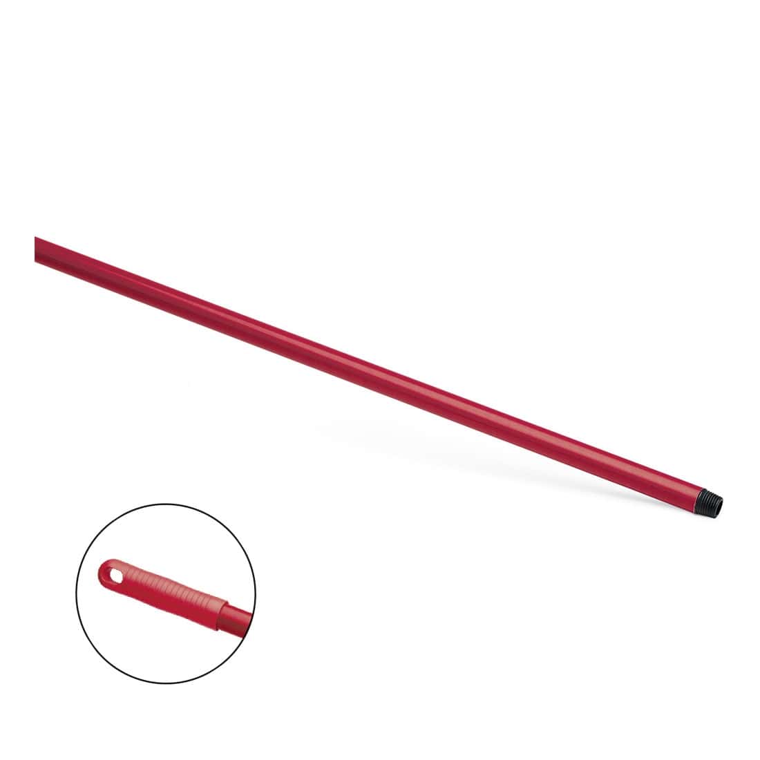 HACCP-Griff aus rotem Fiberglas, 150 cm Roter 150 cm langer Glasfaserstiel mit strukturiertem Griff und Aufhängeöse.