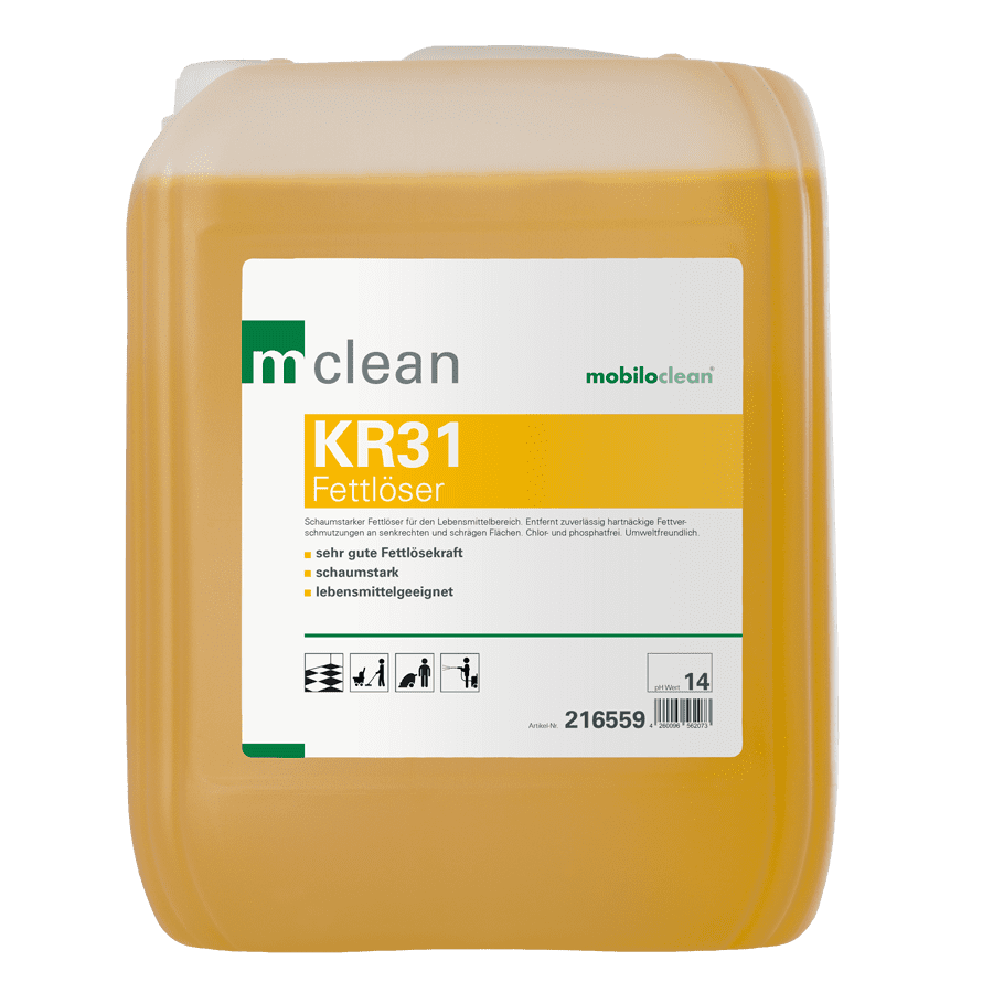 mclean KR31 Fettlöser 10L Kanister mclean KR31 Fettlöser in einem Kanister mit sichtbarem Etikett