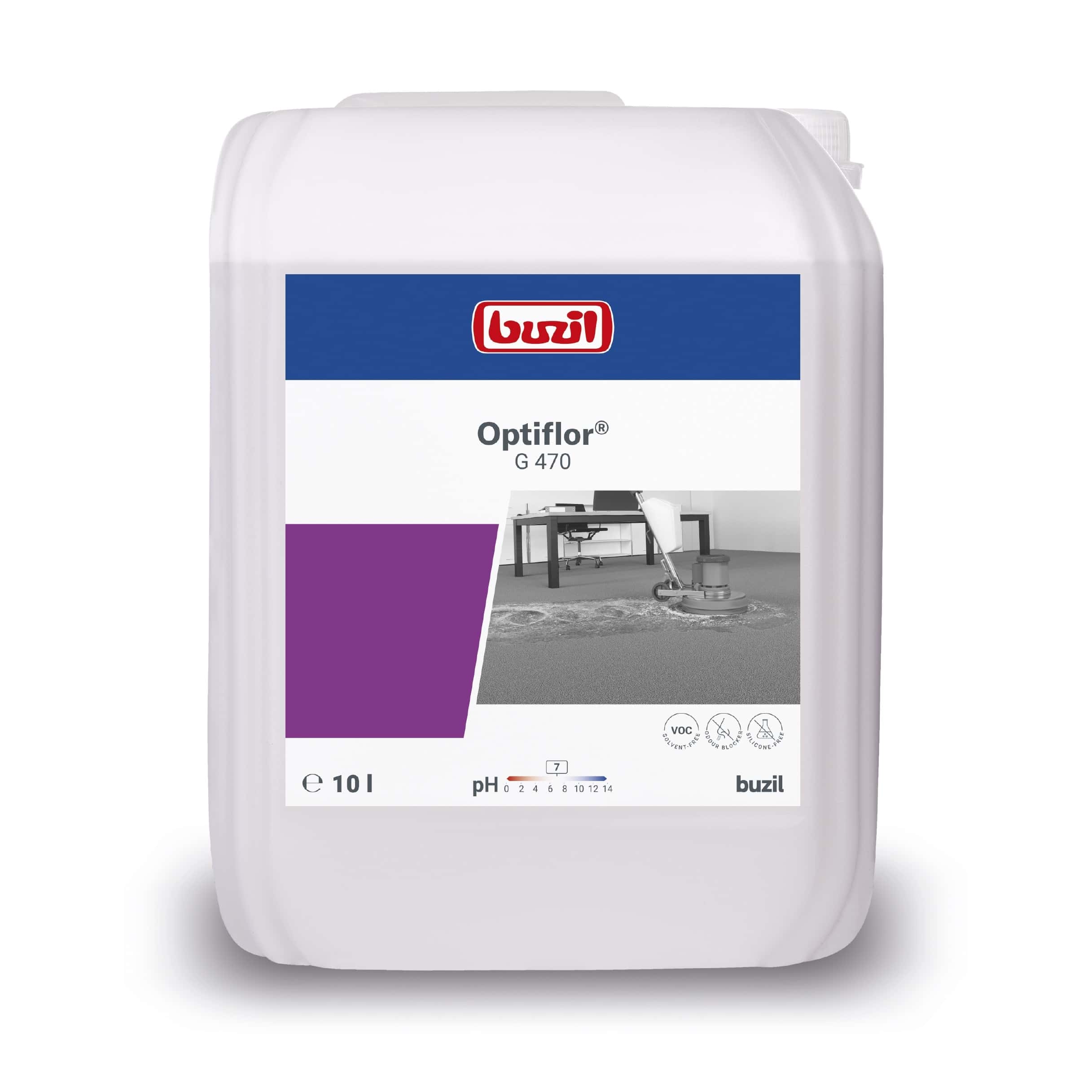 Buzil G470 Optiflor Teppichshampoo Buzil G470 Optiflor® Teppichshampoo im 10-Liter-Behälter.