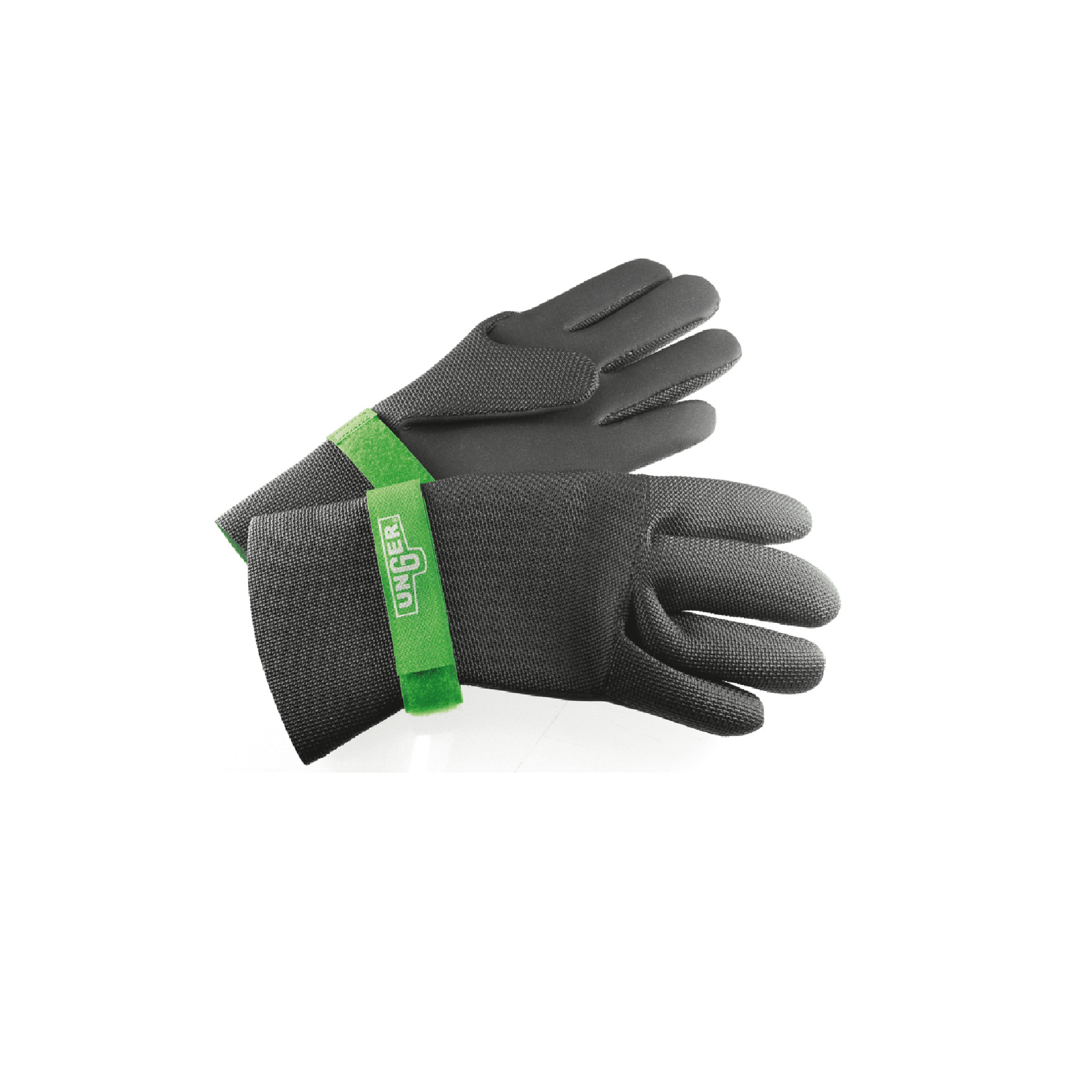 Unger Reinigungshandschuhe Unger Reinigungshandschuhe mit grünem Armband und strukturiertem Griff.