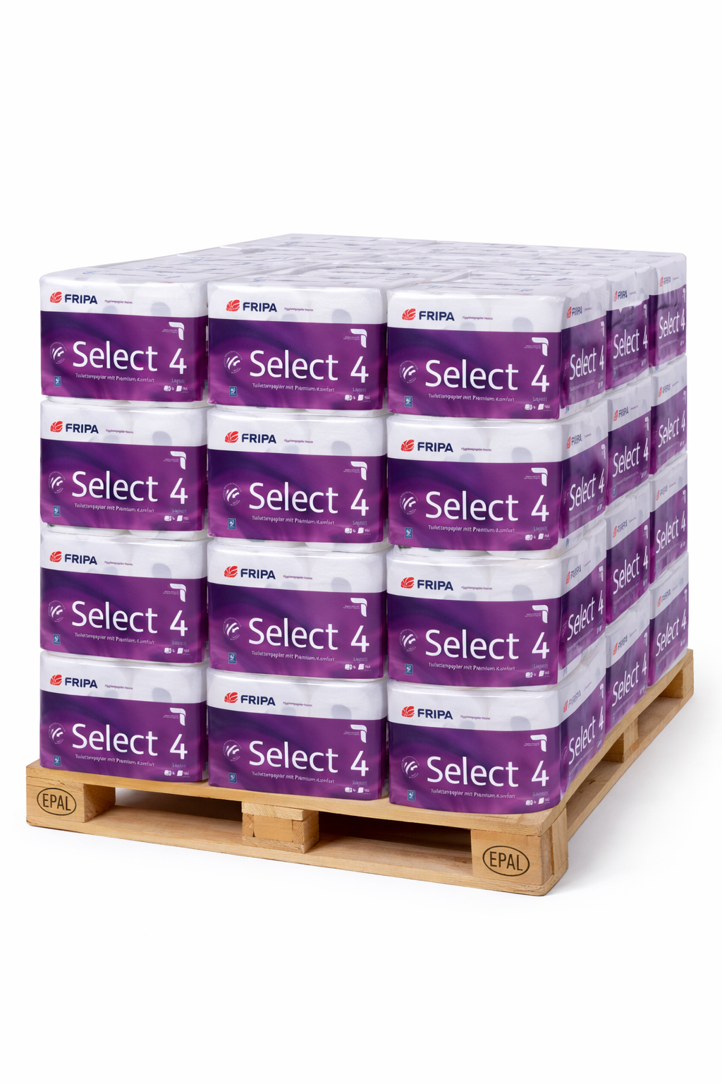 Toilettenpapier SELECT 4-lagig hochweiß – Palette (22 Pack à 48 Rollen)