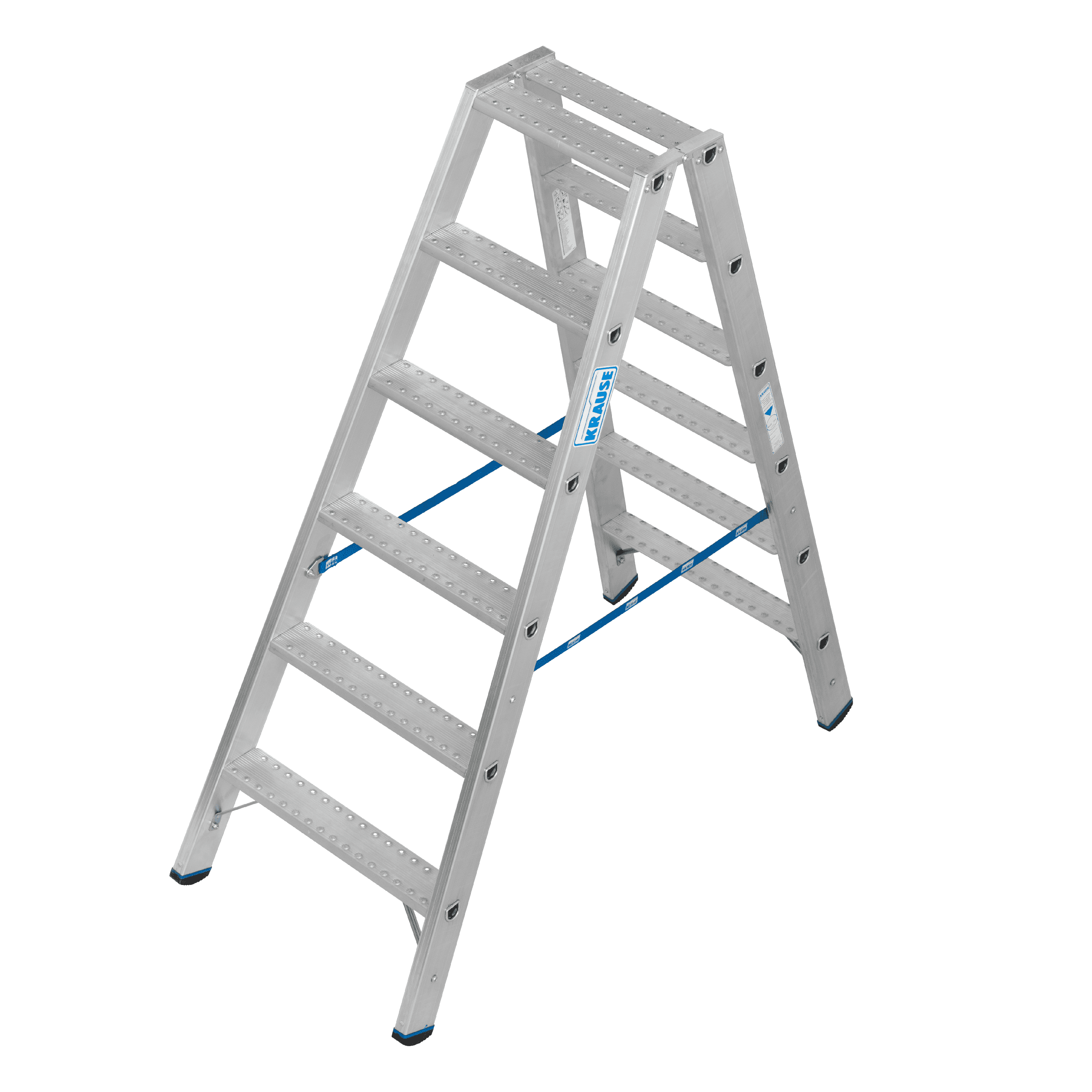 KRAUSE Aluminium-Stufenleiter mit R13-Stufen KRAUSE-Systems Aluminium-Stehleiter mit sechs R13-Stufen, stabile Ausführung.