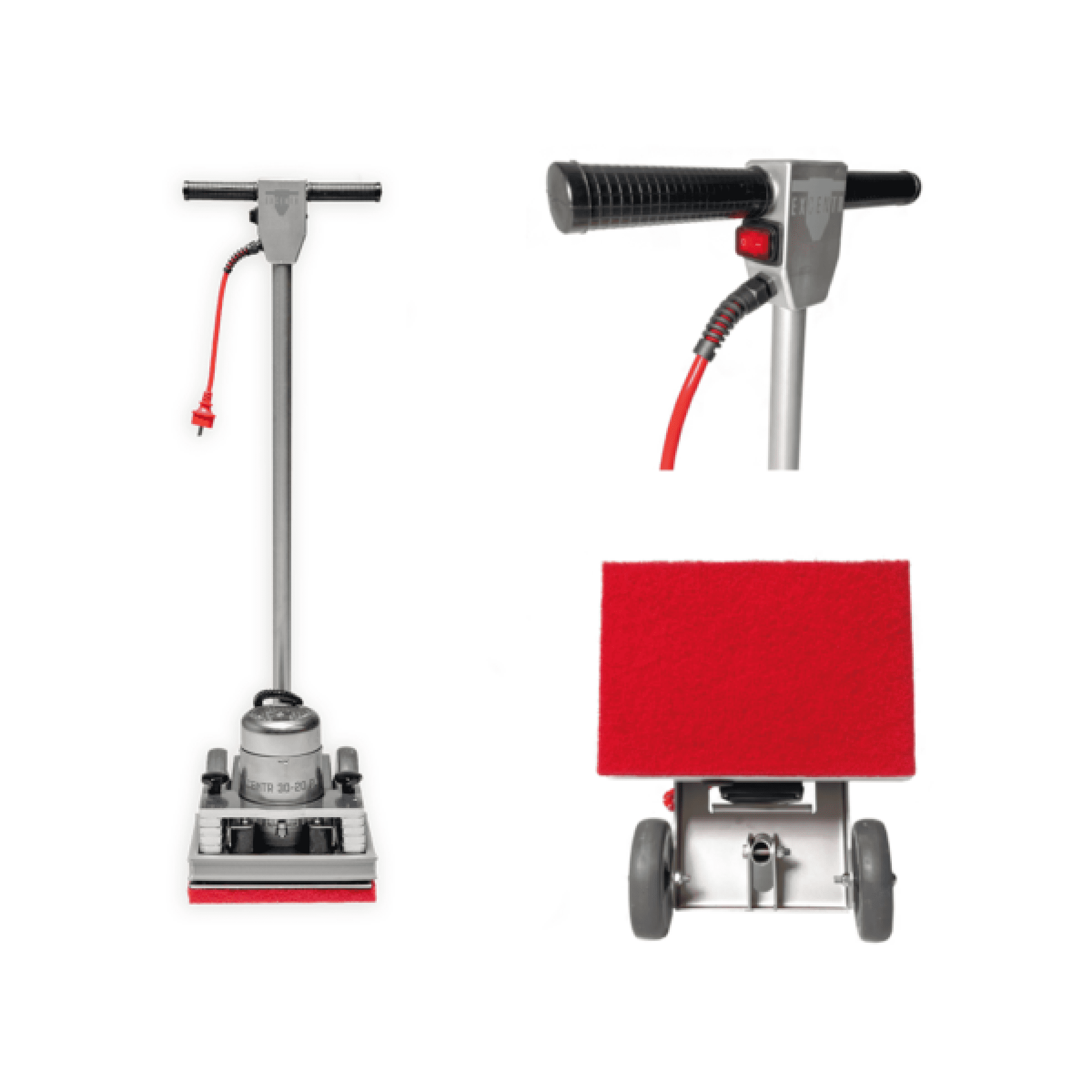 Bodenreinigungsmaschine EXCENTR 30-20+ Bodenreinigungsmaschine EXCENTR 30-20+ mit rotem Pad und Griff