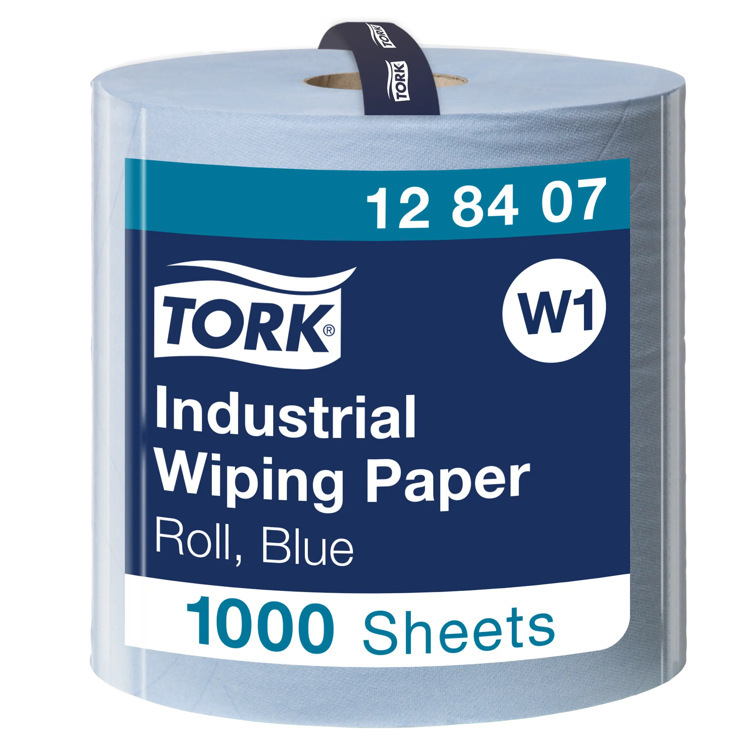 Tork Industrial Wischpapierrolle Blau Industrielle Wischpapierrolle von Tork in Blau, 1000 Blatt sichtbar.