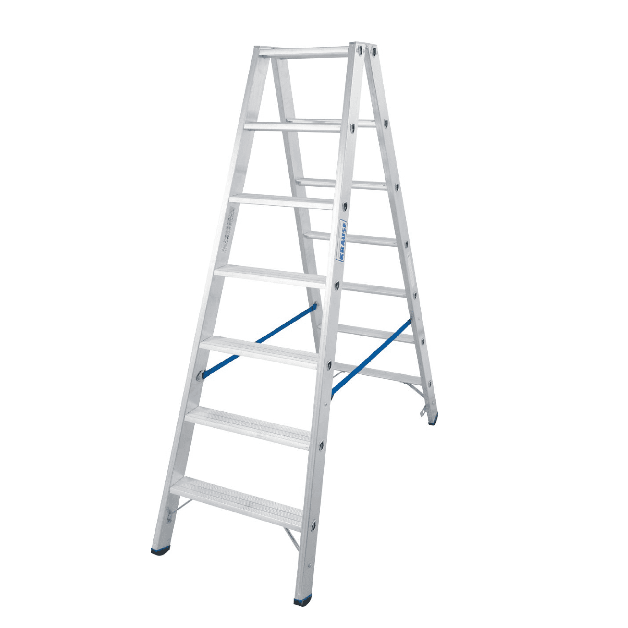 KRAUSE Aluminium-Trittleiter mit sieben Stufen KRAUSE-Systems Aluminium-Stehleiter mit sieben Stufen und Sicherheitsfunktionen.