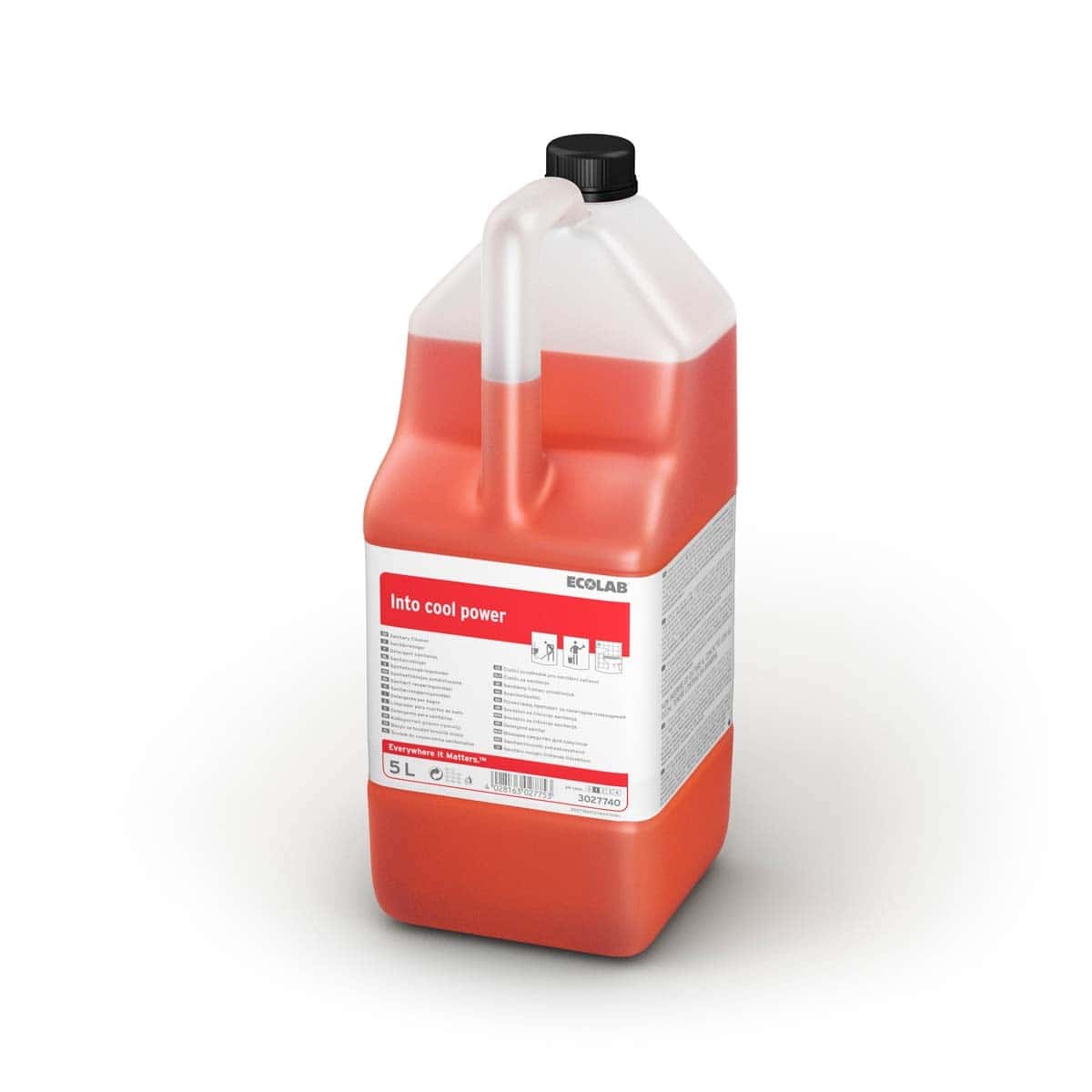 Ecolab Into Cool Power Sanitärreiniger 5 Liter Ecolab Into Cool Power Sanitärreiniger im 5-Liter-Kanister mit roter Flüssigkeit für die professionelle Sanitärreinigung