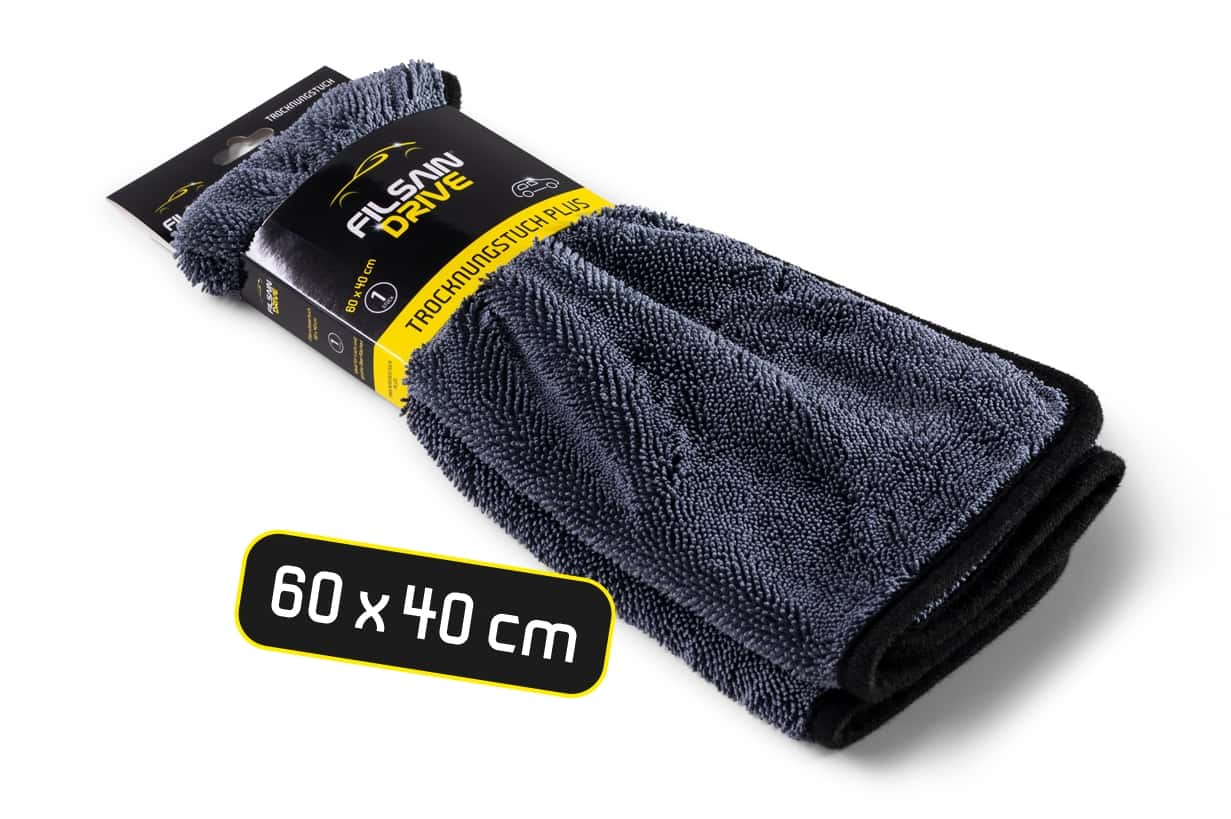 Filsan Drive Trocknungstuch Plus, graues Mikrofasertuch 60x40 cm, verpackt, für Fahrzeugreinigung und Trocknung Filsan Drive Trocknungstuch Plus, graues Mikrofasertuch 60x40 cm, verpackt, für Fahrzeugreinigung und Trocknung