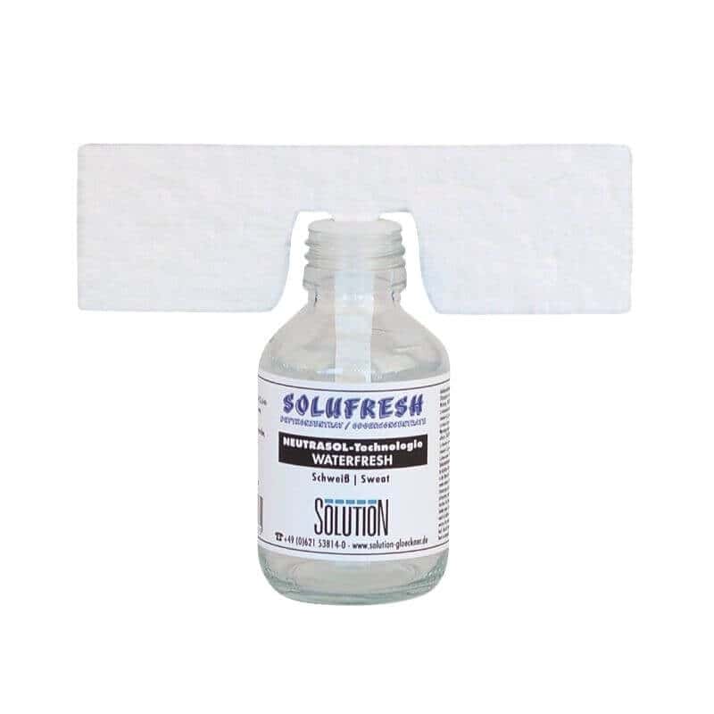 Solufresh Geruchsneutralisiererflasche Solufresh Geruchsneutralisator in der Glasflasche mit weißem Saugdochtaufsatz zur professionellen Raumerfrischung