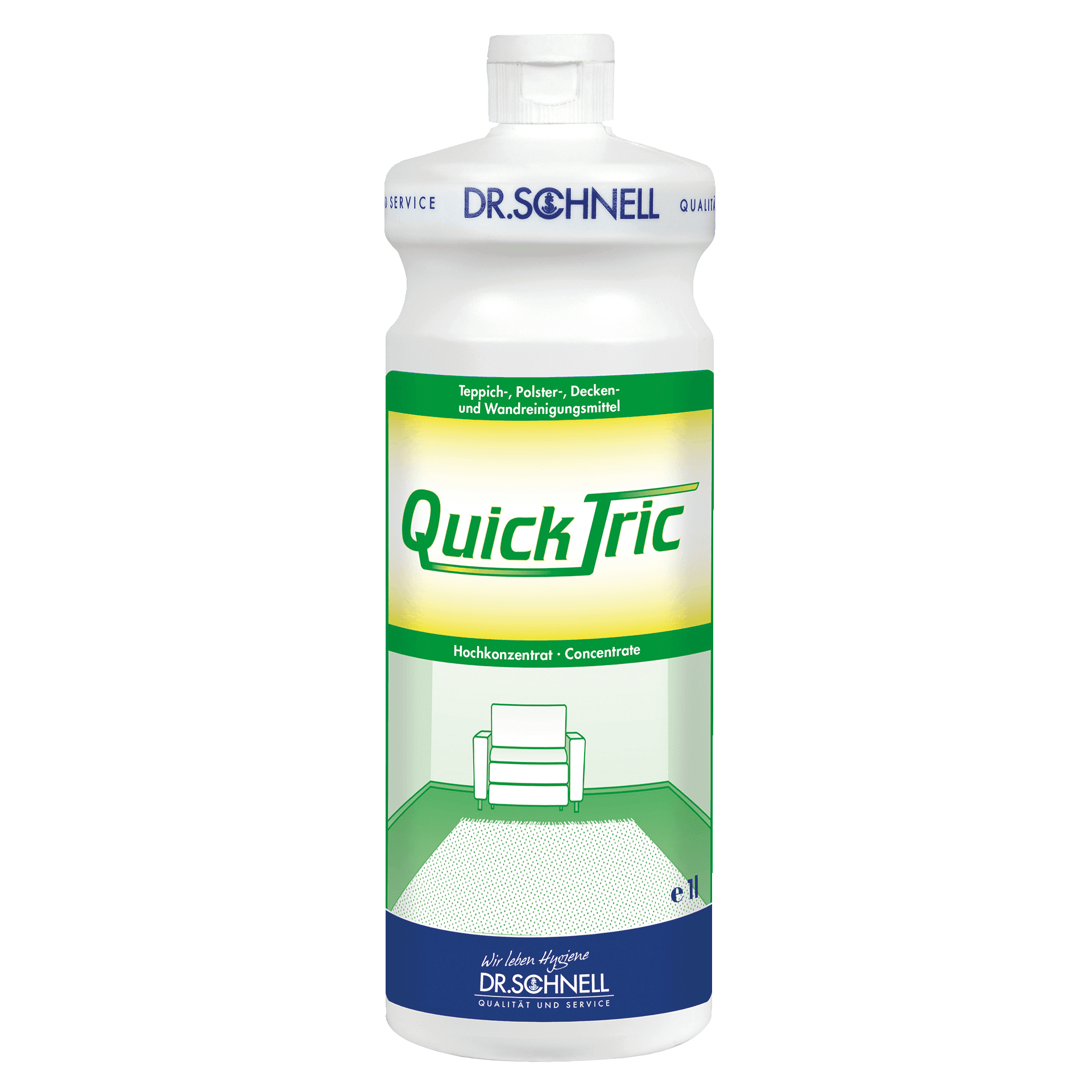 Dr. Schnell Quick Tric Reinigungskonzentrat Dr. Schnell Quick Tric Teppich- und Polsterreiniger in der 1-Liter-Dosierflasche für die professionelle Gebäudereinigung