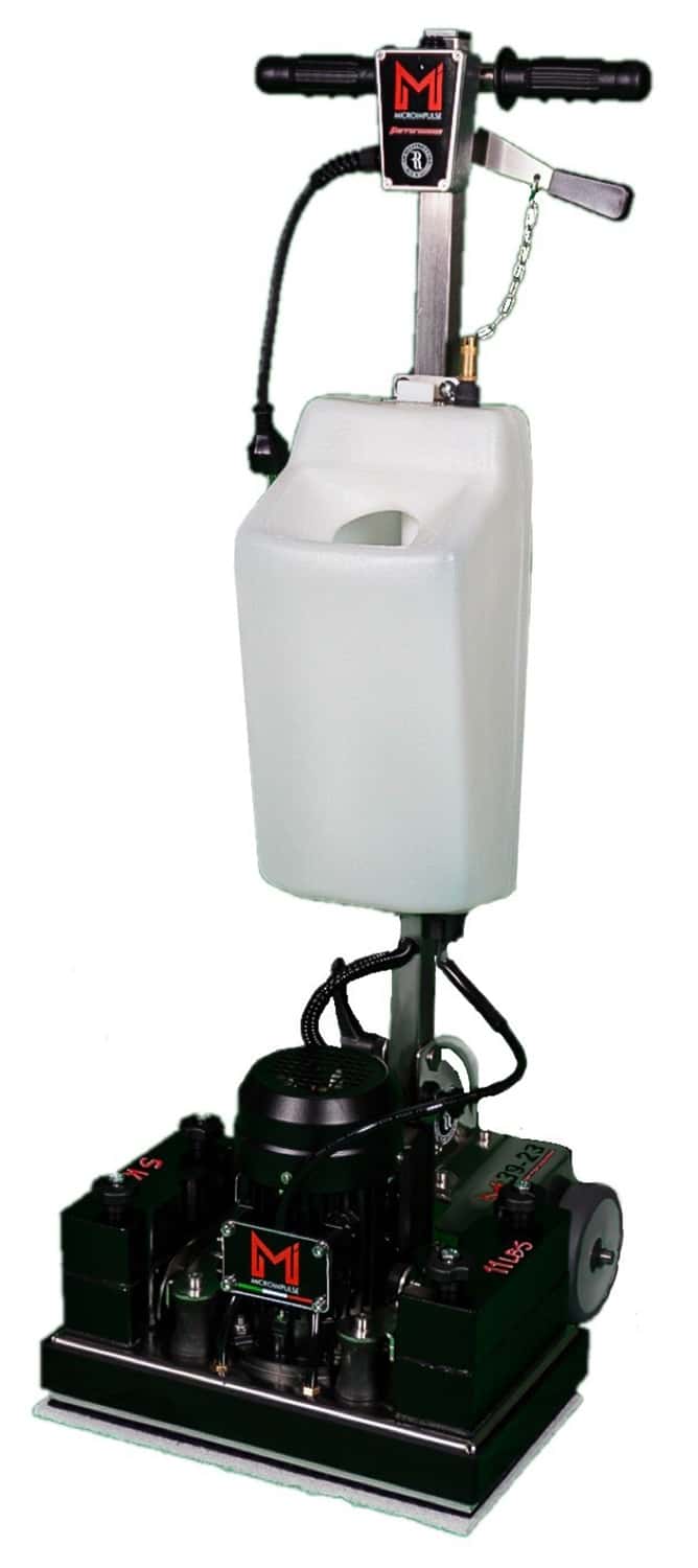 Micropulse Orbital-Bodenreinigungsmaschine Micropulse-Orbital-Bodenmaschine mit weißem Lösungstank und schwarzem Motorsockel für professionelle Bodenreinigungsaufgaben