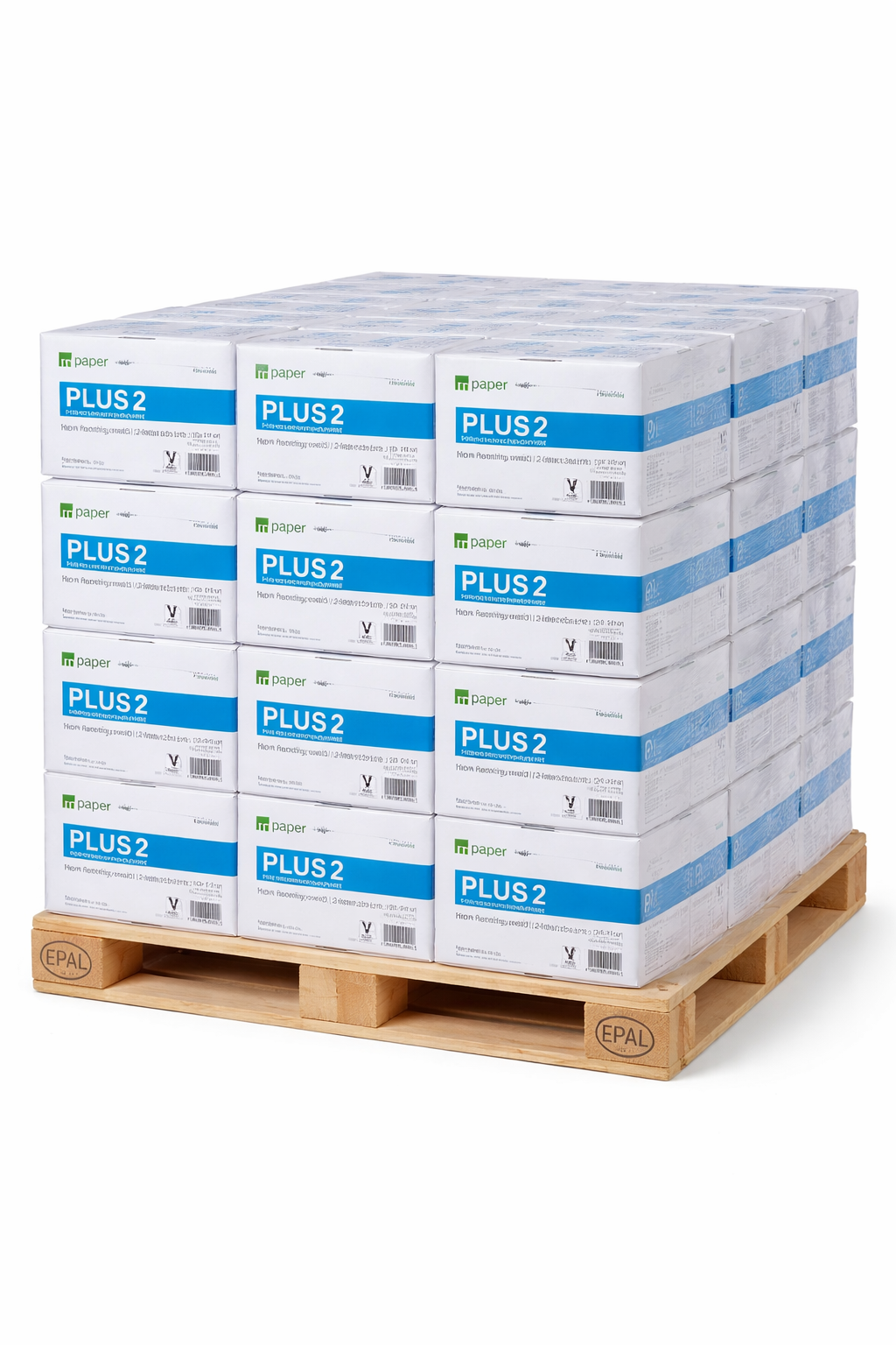 mpaper Papierhandtücher Plus² 2-lagig V-Falz weiß – Palette (32 Karton)