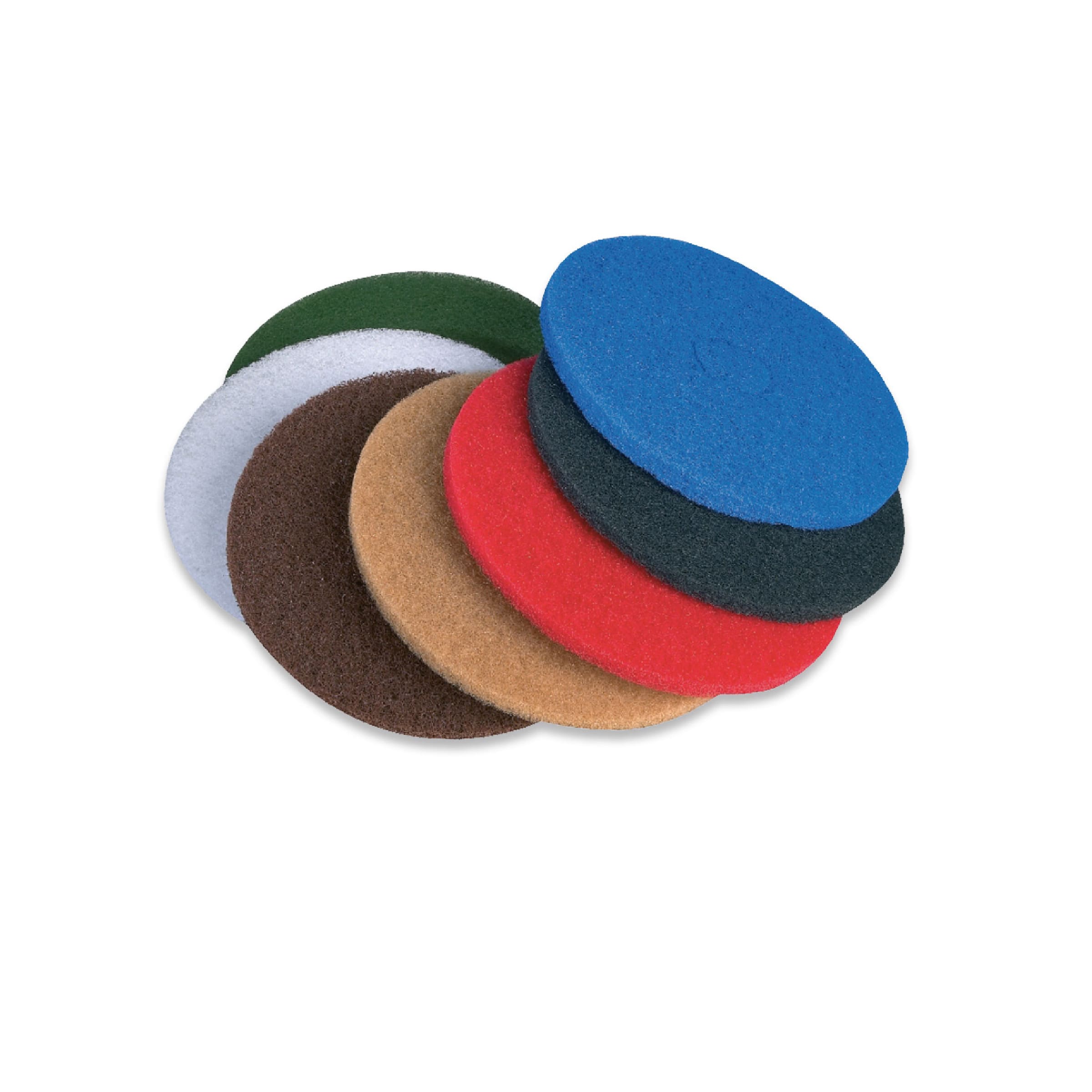 Reinigungspads in verschiedenen Farben: Blau, Rot, Beige, Braun, Weiß, Grün für die professionelle Bodenreinigung Reinigungspads in verschiedenen Farben: Blau, Rot, Beige, Braun, Weiß, Grün für die professionelle Bodenreinigung