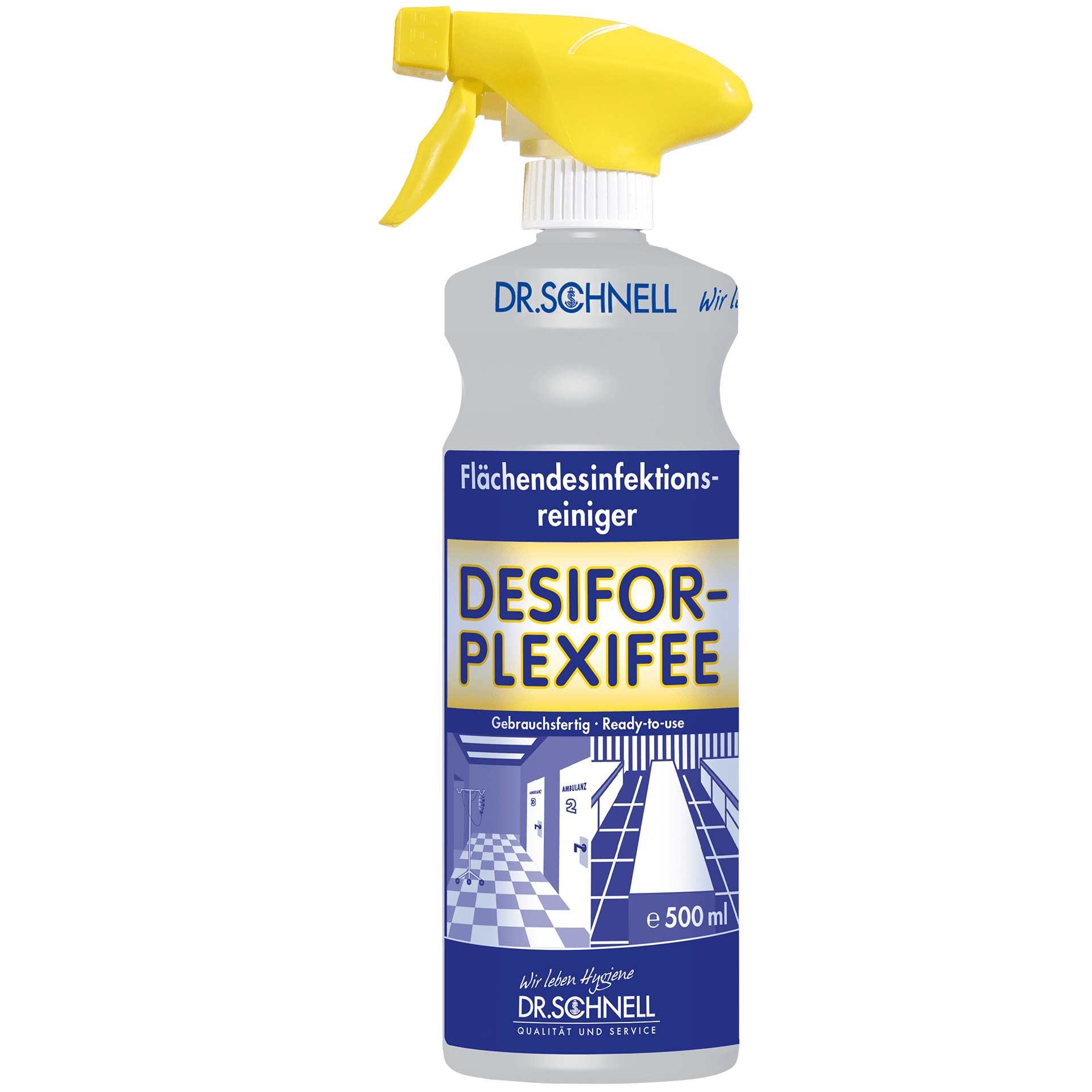 Dr. Schnell Desifor-Plexifee Flächendesinfektionsreiniger in Sprühflasche mit gelbem Sprühkopf, 500 ml Inhalt Dr. Schnell Desifor-Plexifee Flächendesinfektionsreiniger in Sprühflasche mit gelbem Sprühkopf, 500 ml Inhalt