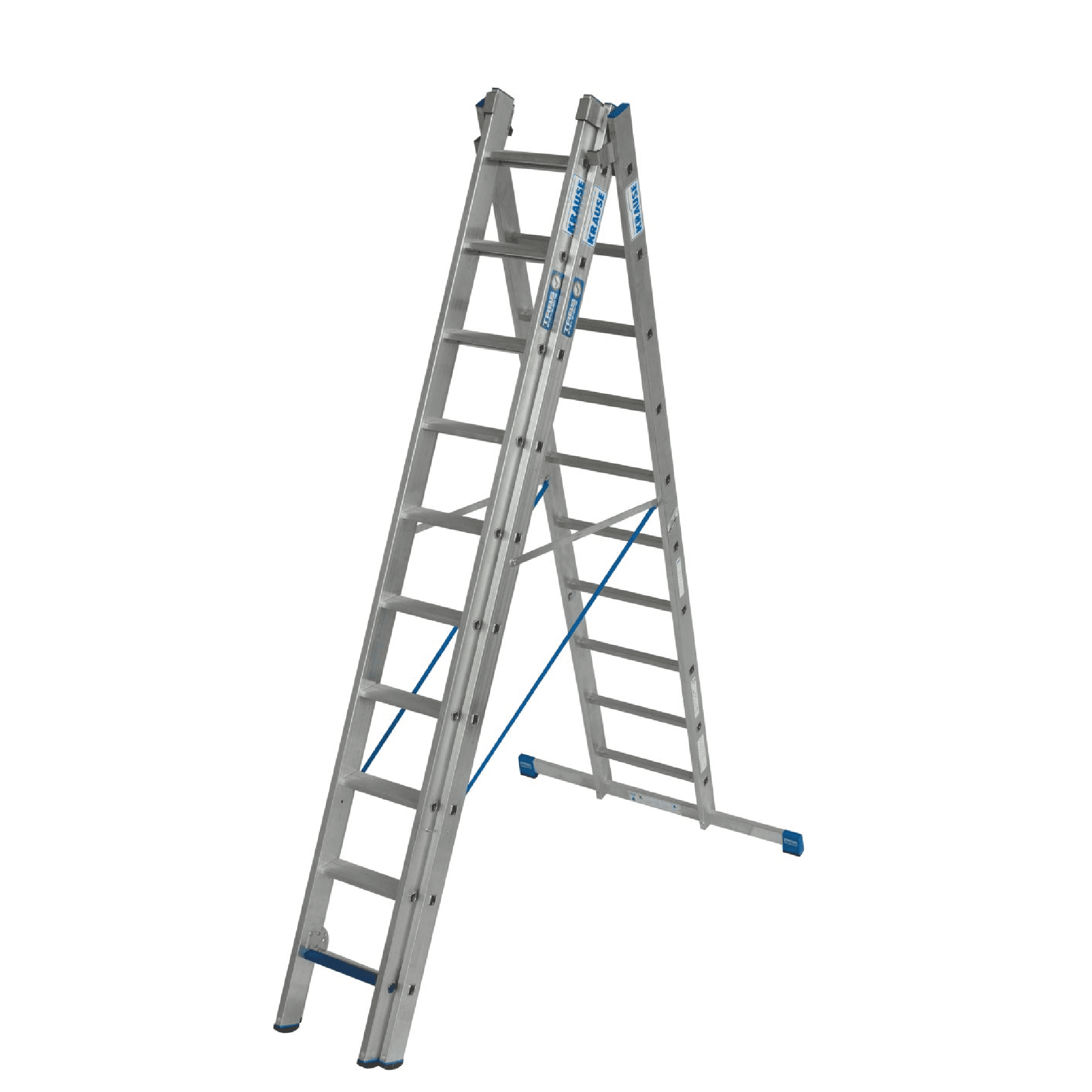 STABILO Profi-Mehrzweckleiter Aluminium-Mehrzweckleiter mit drei Abschnitten und zehn Sprossen.