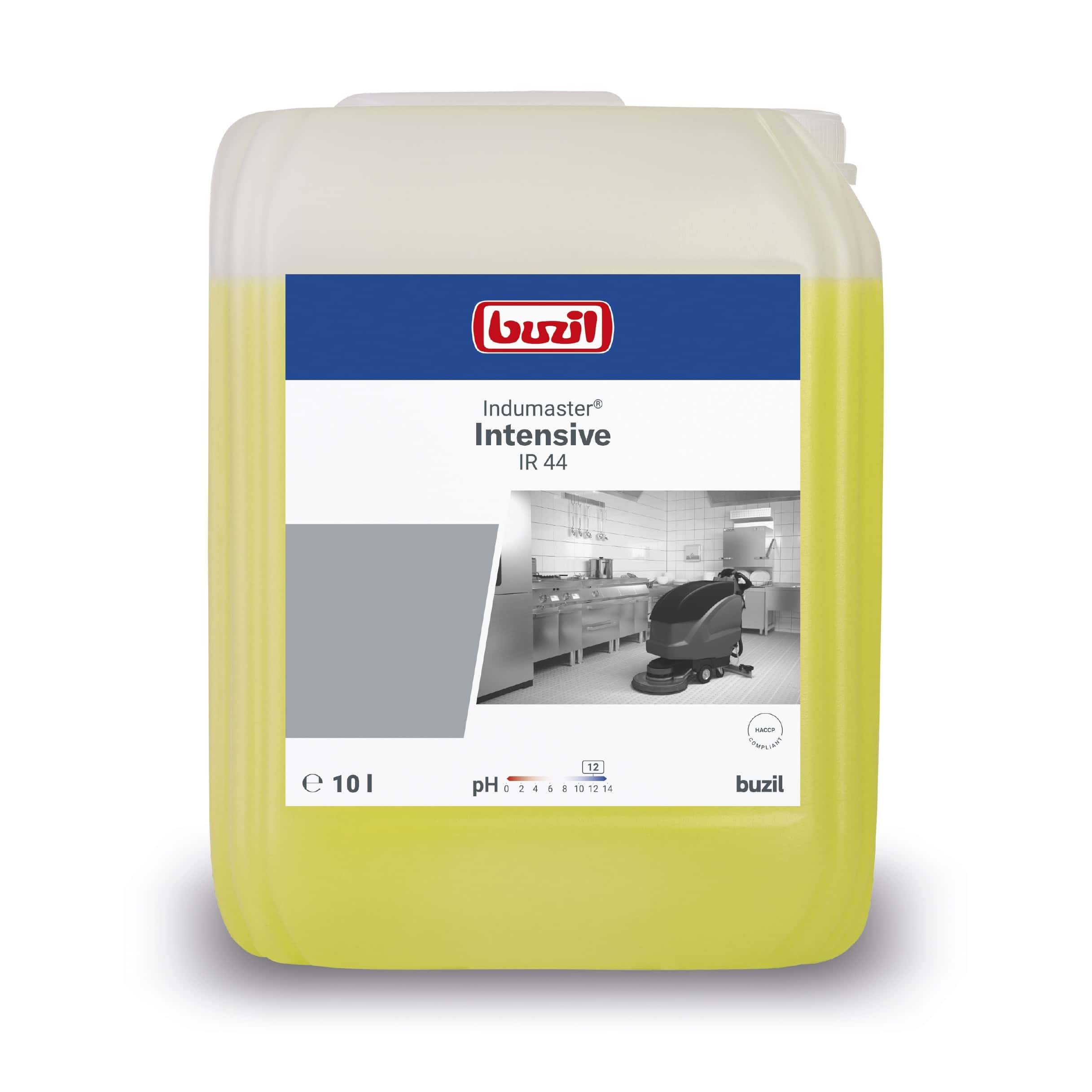 Buzil Indumaster Intensive IR 44 Kanister Buzil Indumaster® Intensive IR 44 im 10-Liter-Kanister mit Etikett.