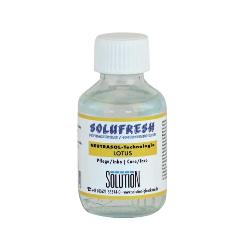 SoluFresh Duftkonzentrat in Flasche mit blauem Etikett für die Toilettenreinigung ReiniguSoluFresh Duftkonzentrat in Flasche mit blauem Etikett für die Toilettenreinigung